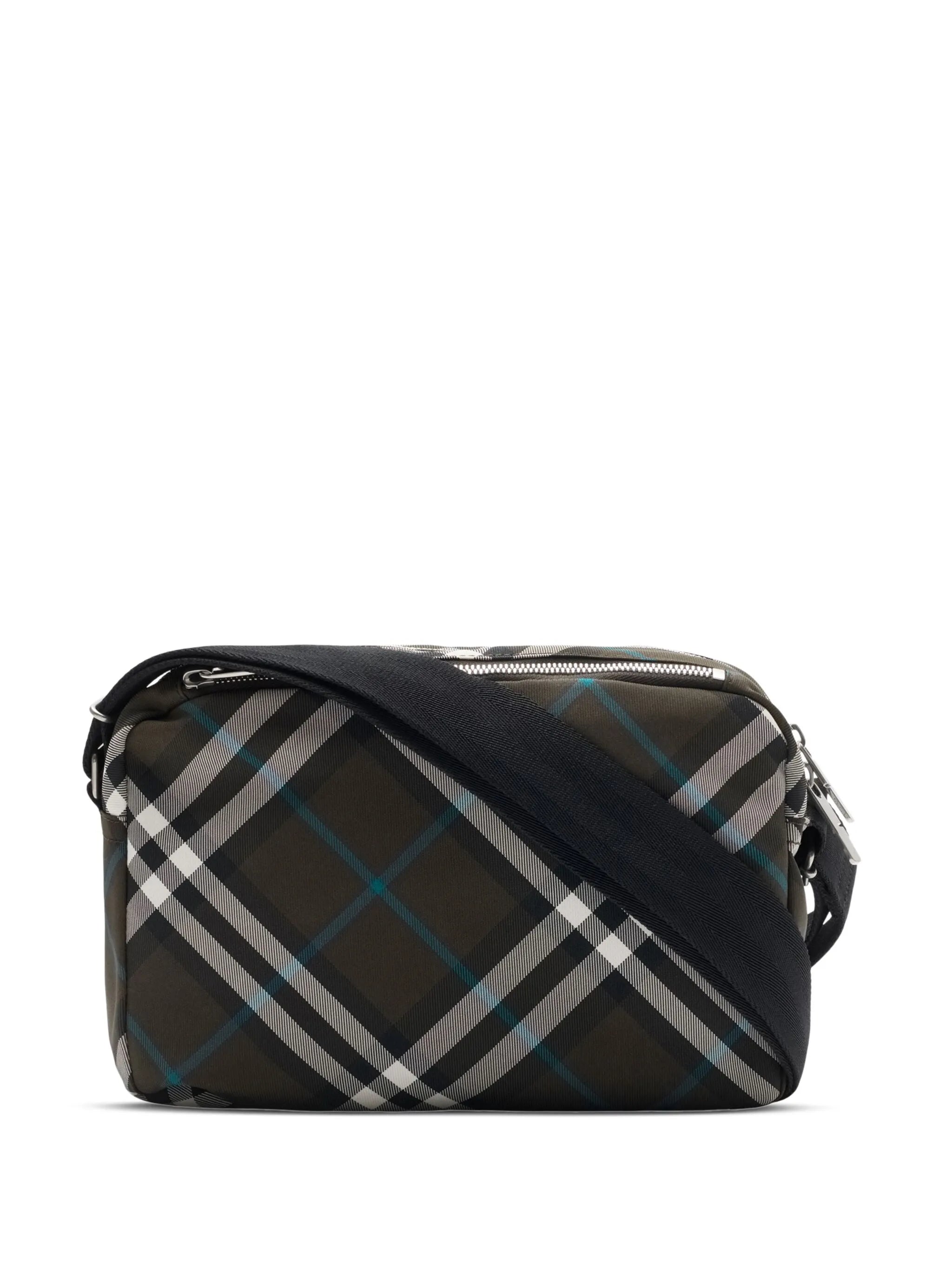 checked messenger bag