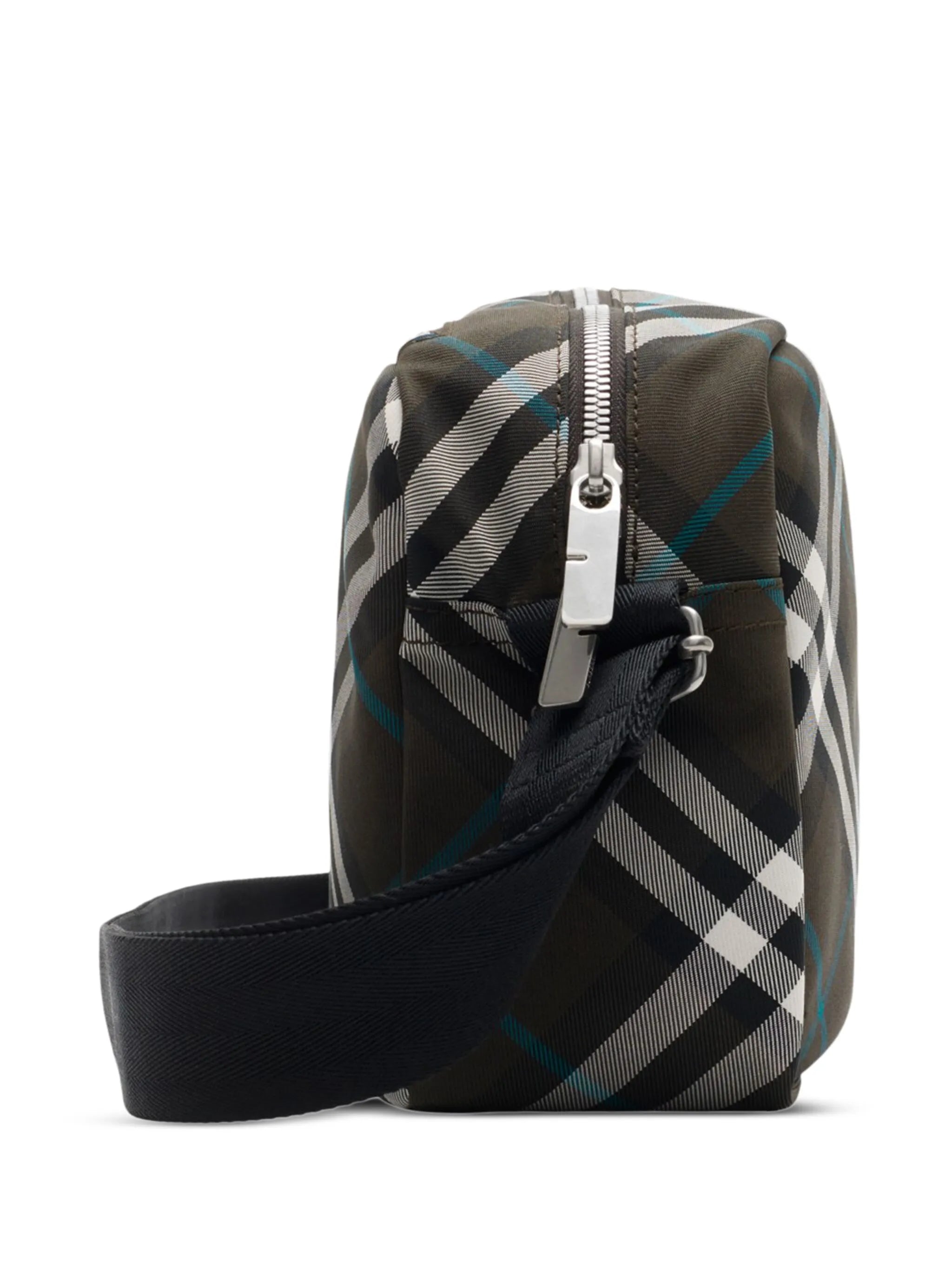 checked messenger bag