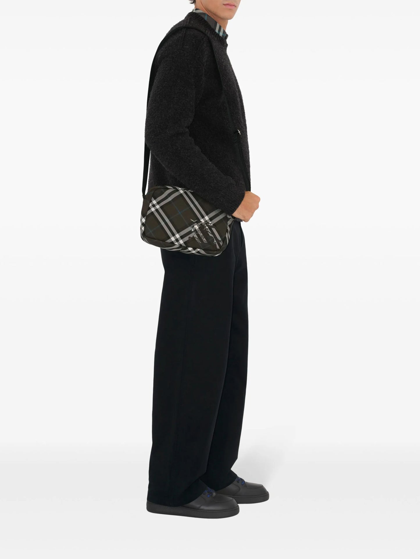 checked messenger bag