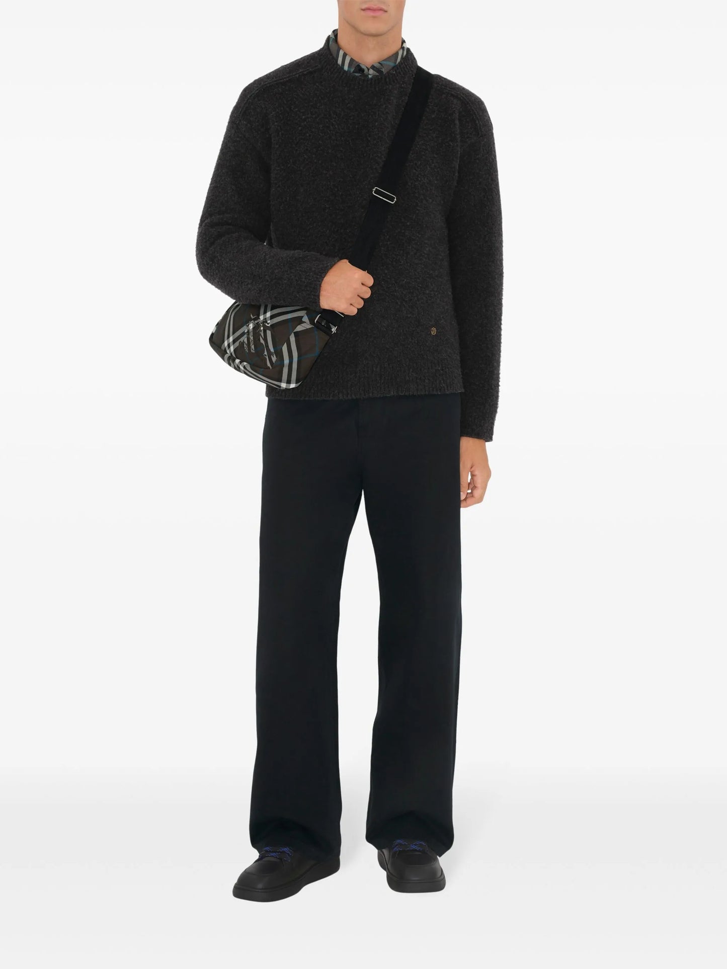 checked messenger bag