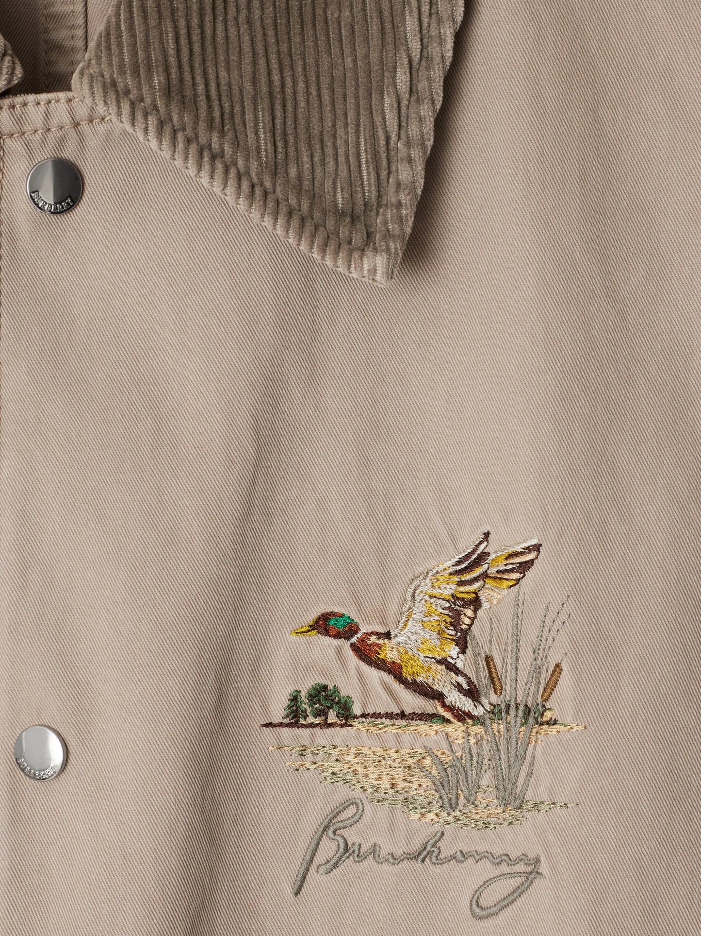 motif-embroidered shirt jacket