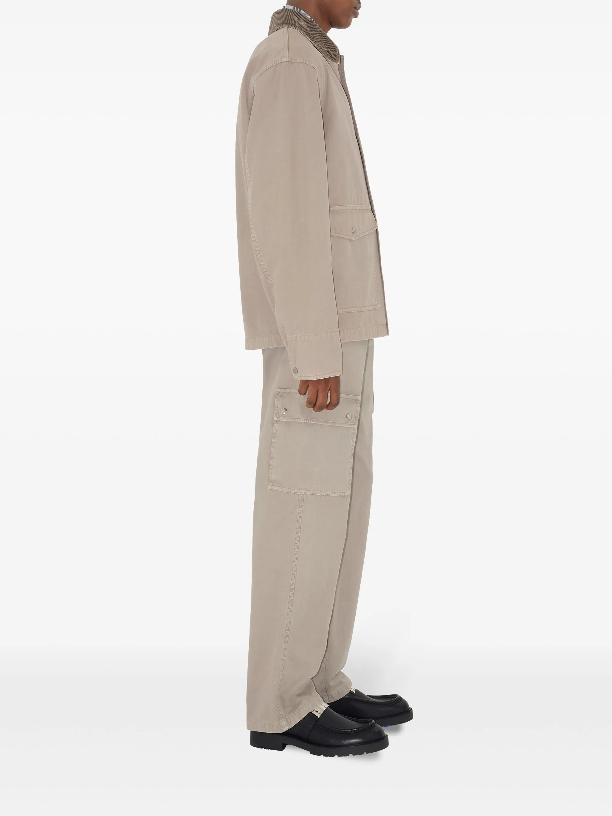 motif-embroidered shirt jacket