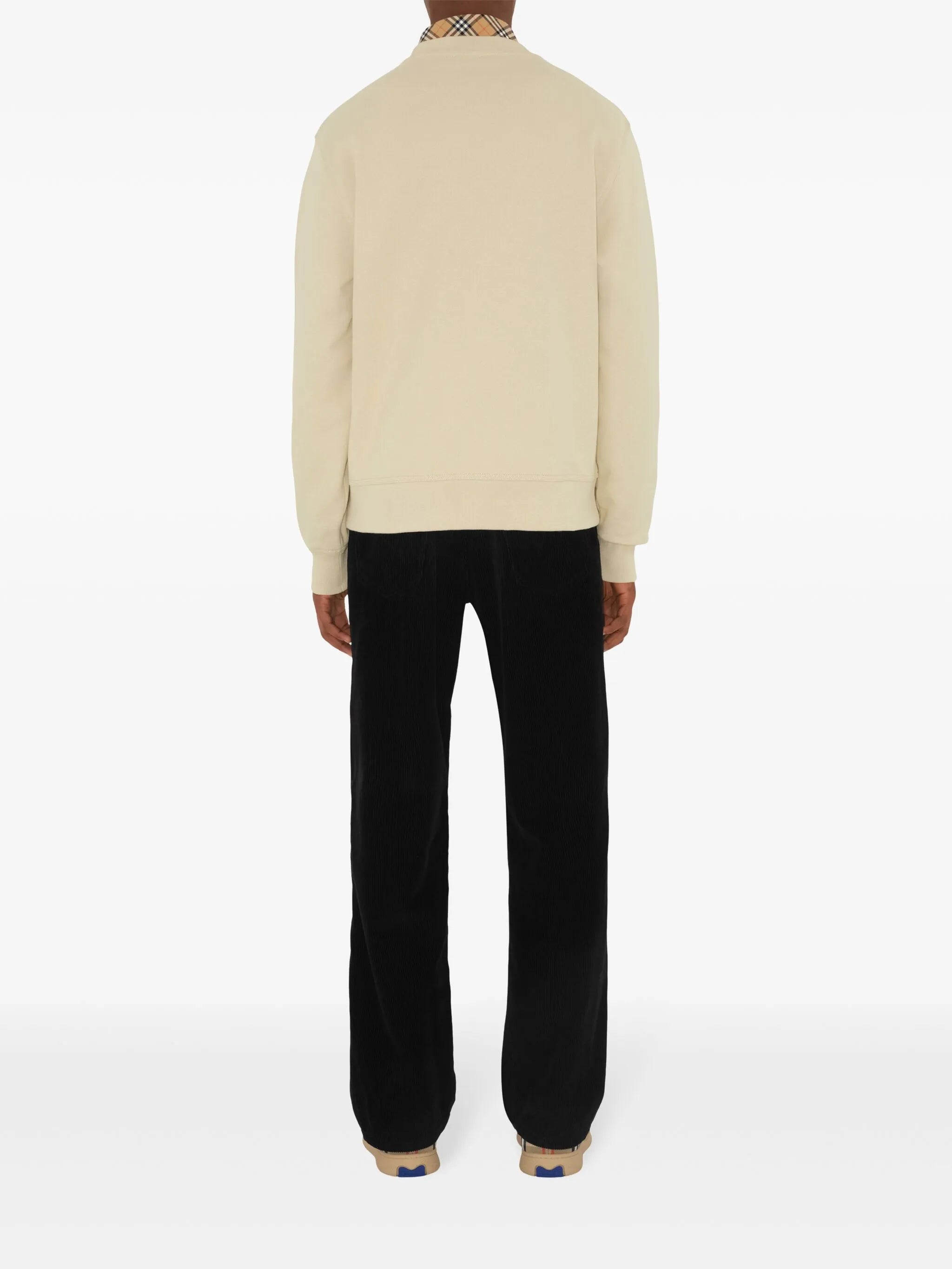 check-patch cotton sweatshirt