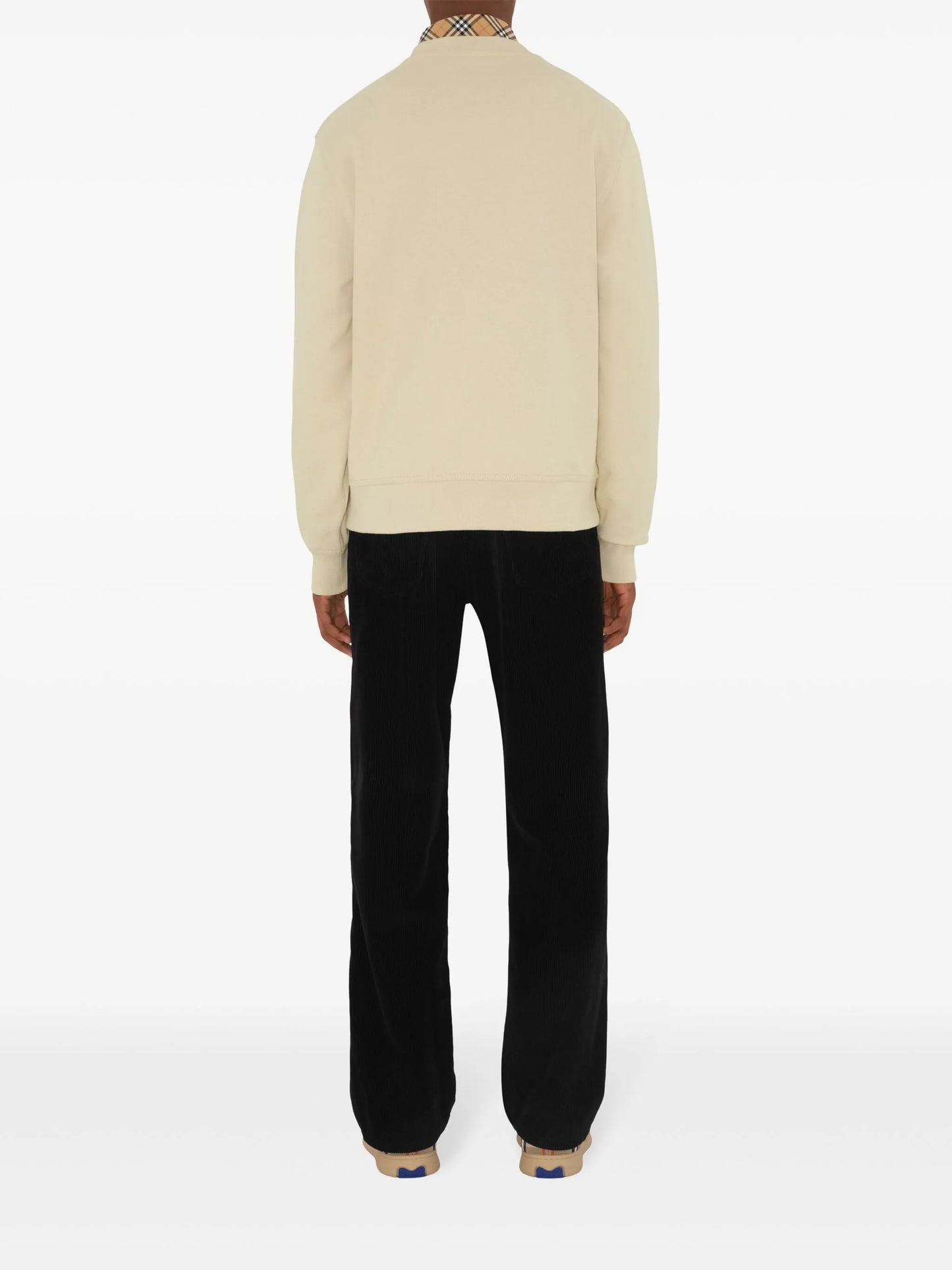 check-patch cotton sweatshirt