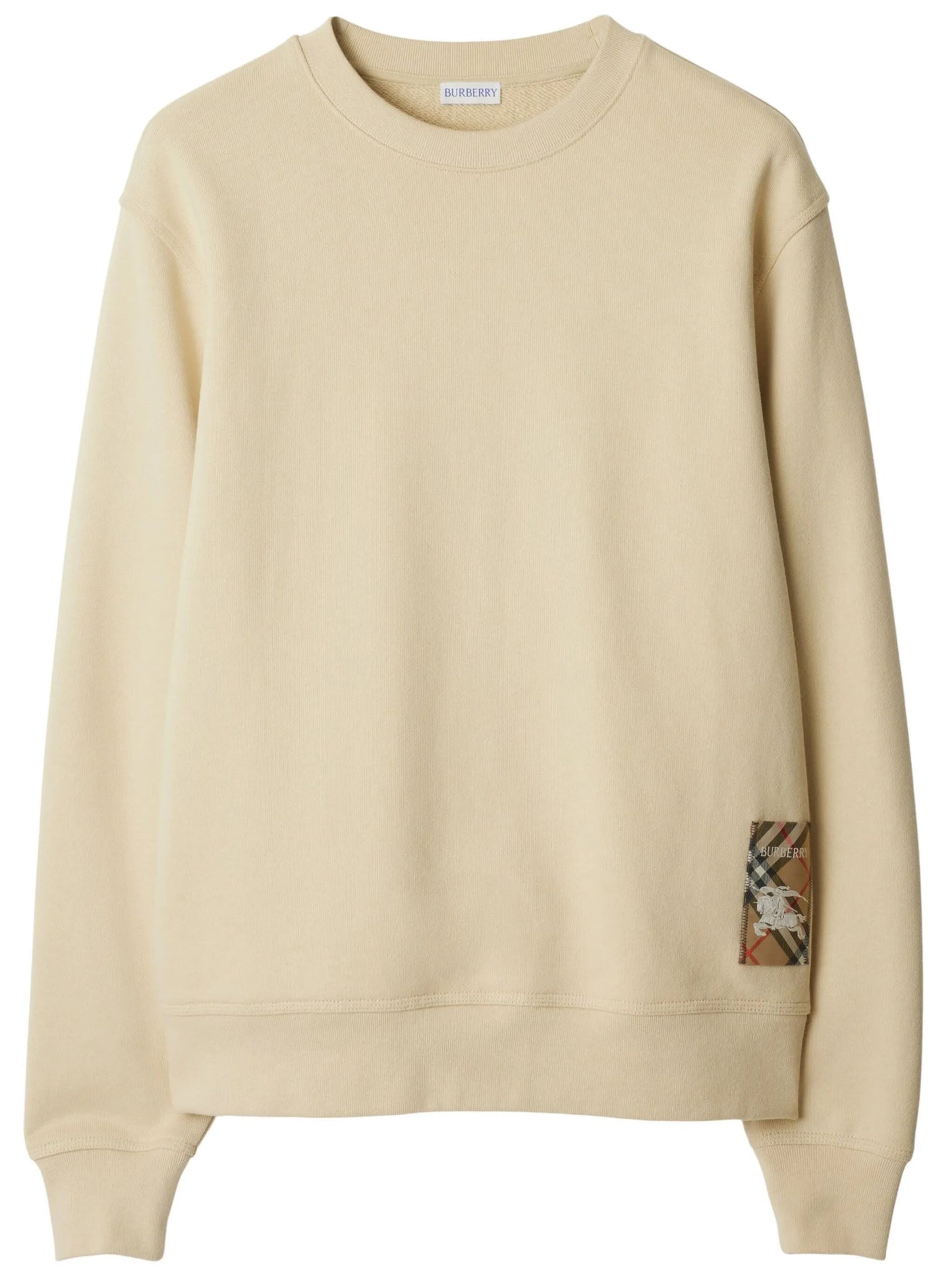 check-patch cotton sweatshirt