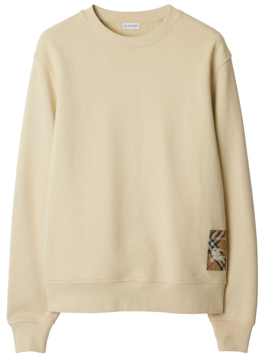 check-patch cotton sweatshirt