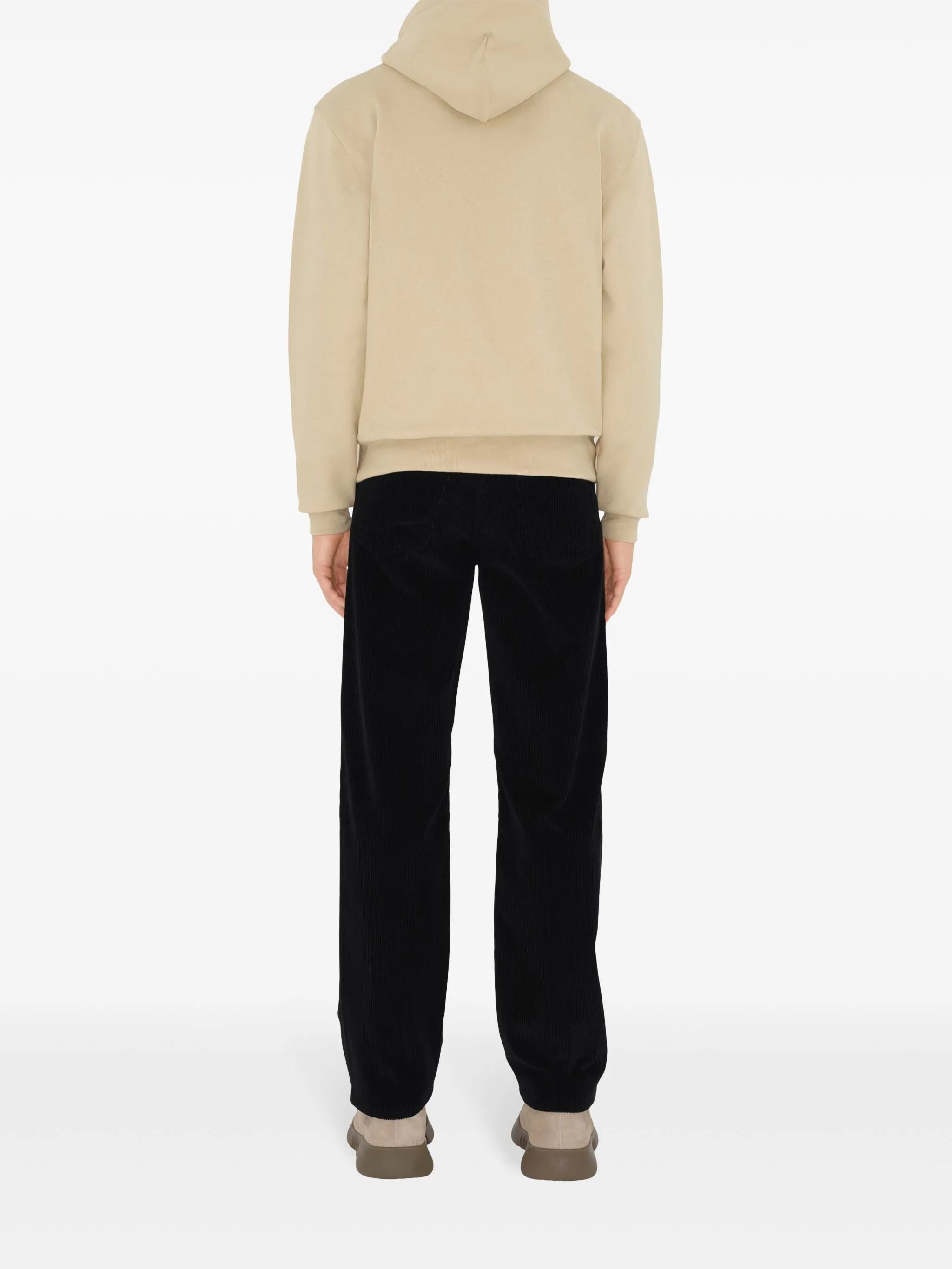 Check-patch cotton hoodie