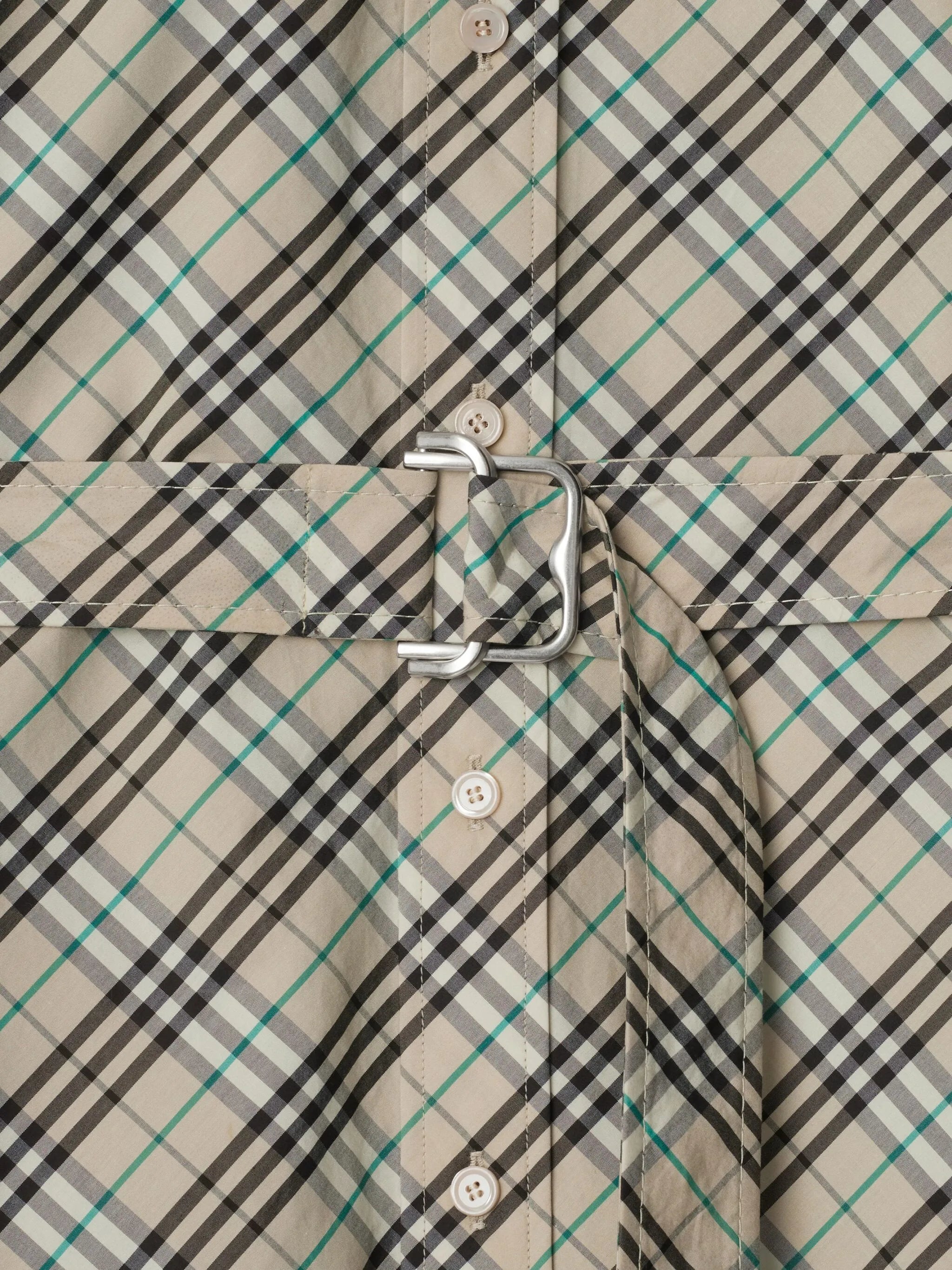 check cotton shirt mini dress