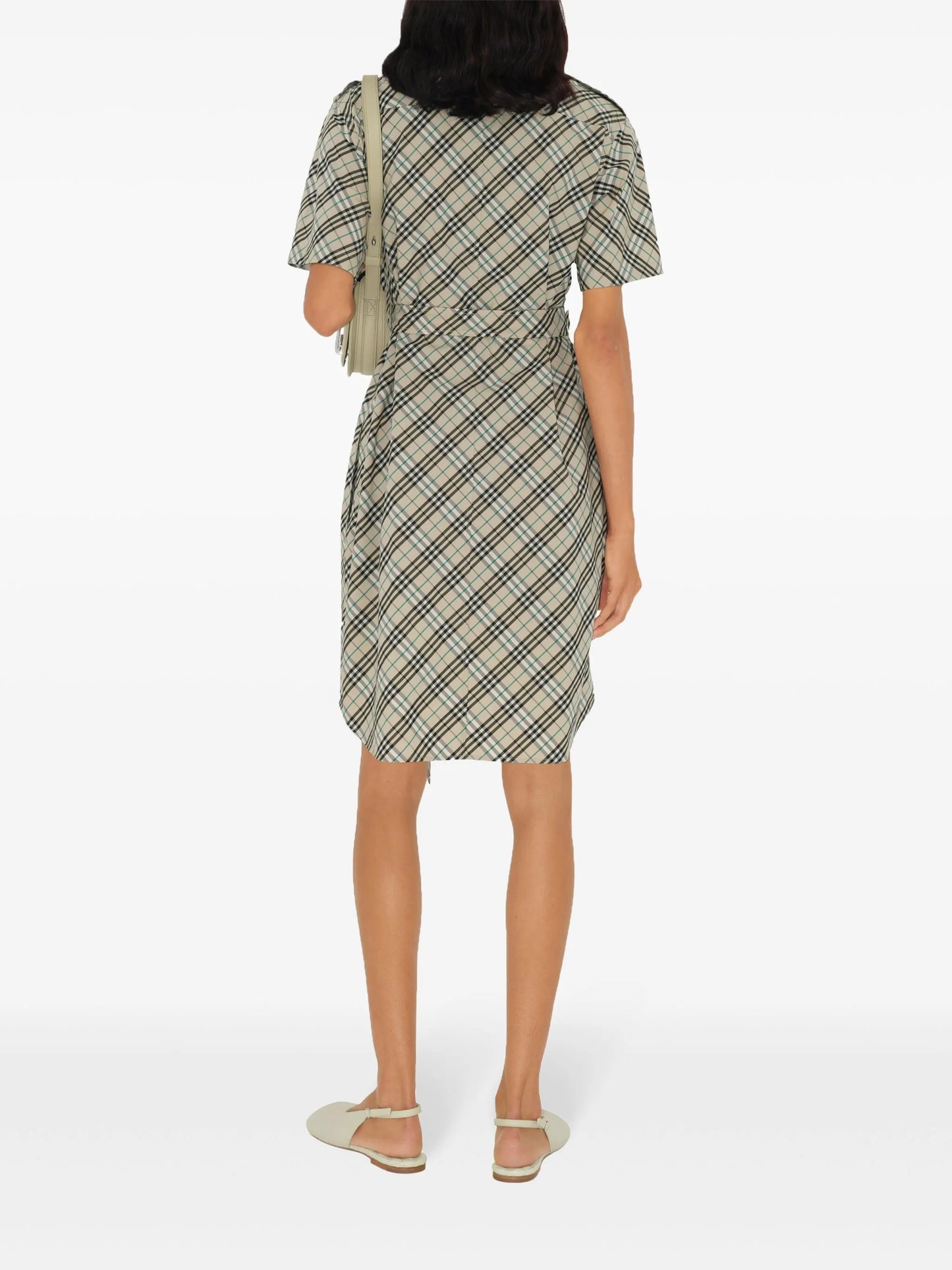 check cotton shirt mini dress