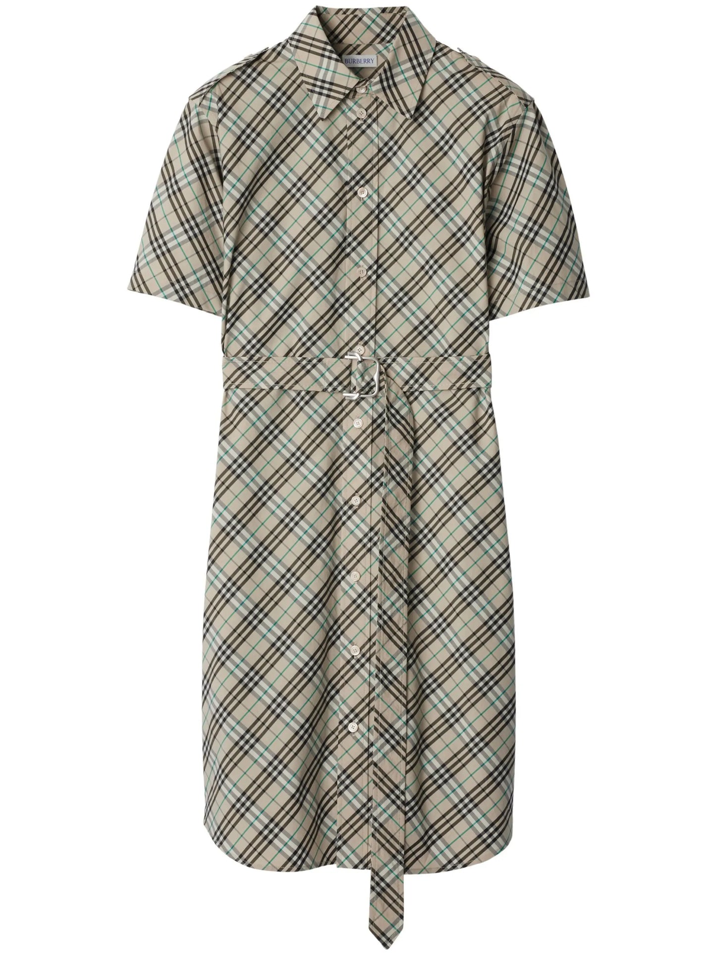 check cotton shirt mini dress