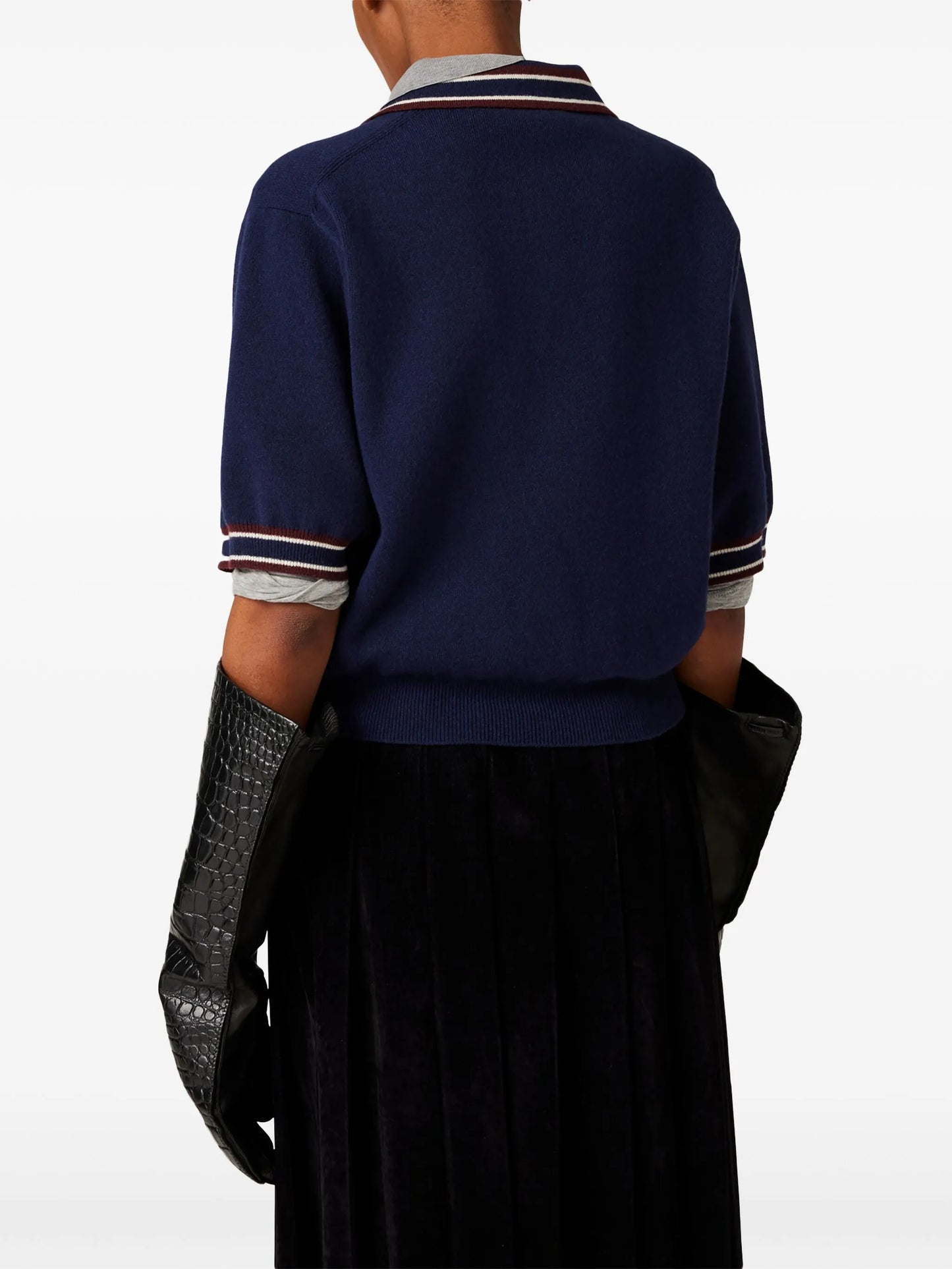 logo-patch polo sweater