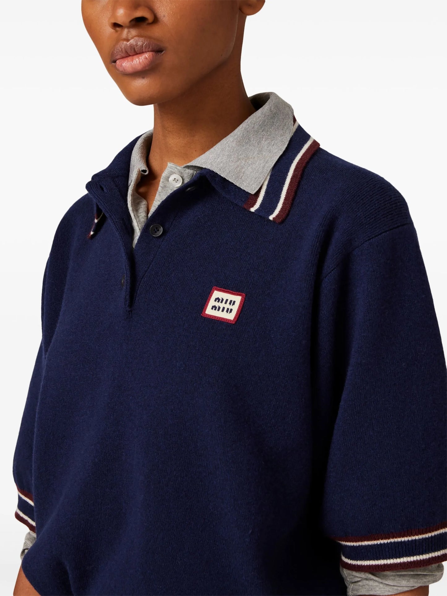 logo-patch polo sweater