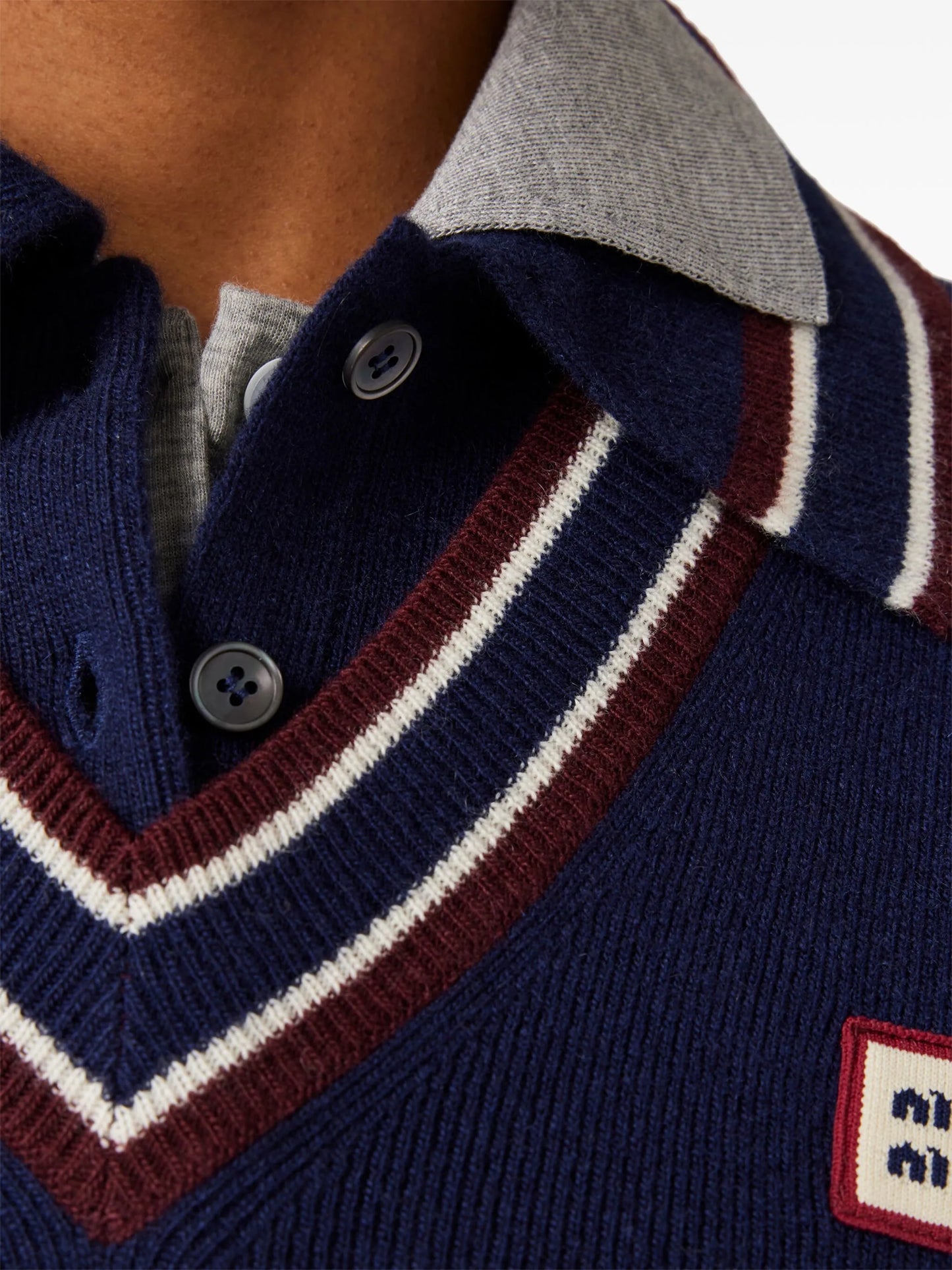 logo-patch polo sweater