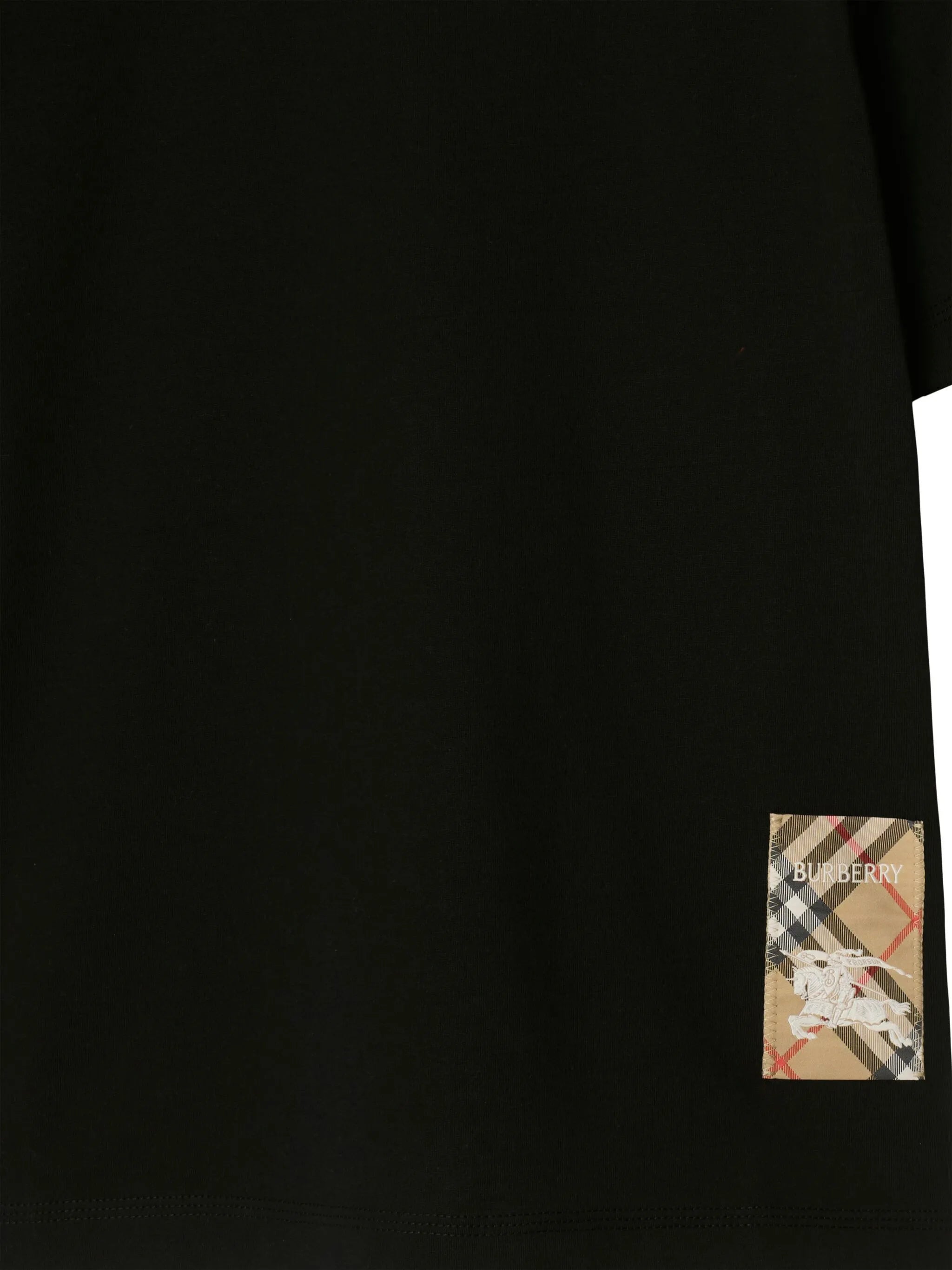 Check label cotton T-shirt