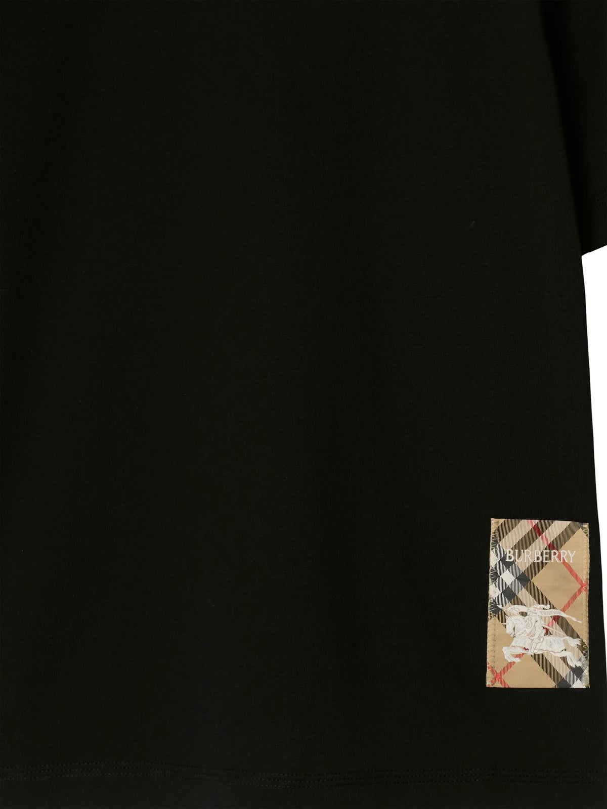 Check label cotton T-shirt