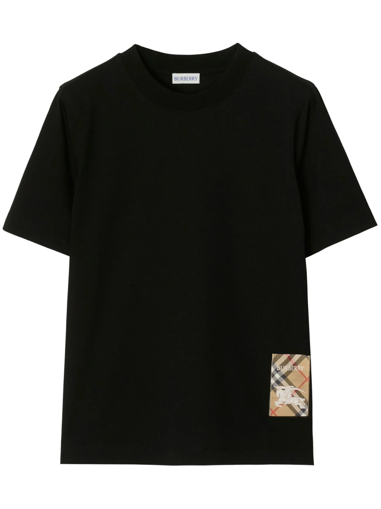 Check label cotton T-shirt