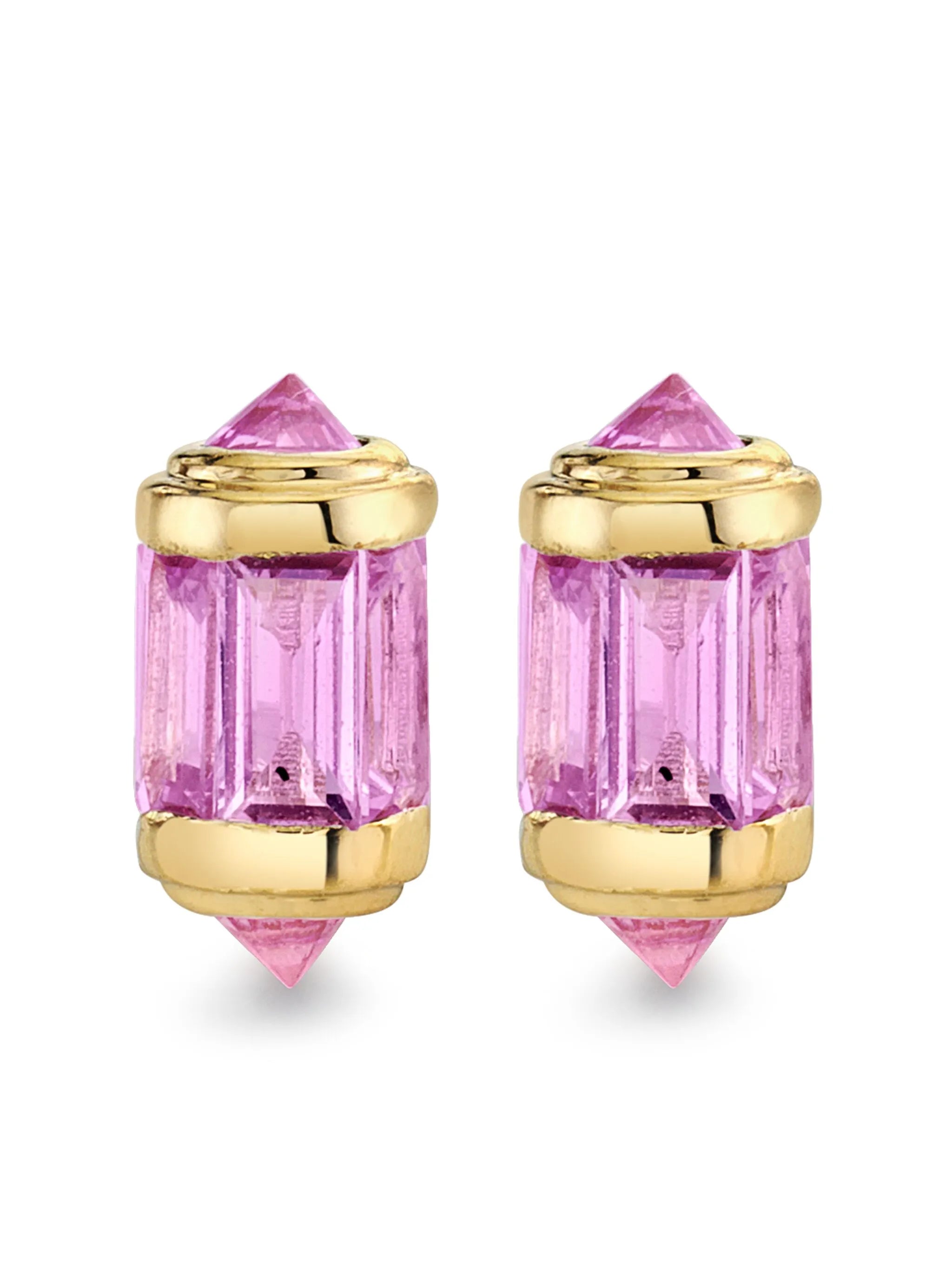 18K yellow gold Ripple sapphire earrings