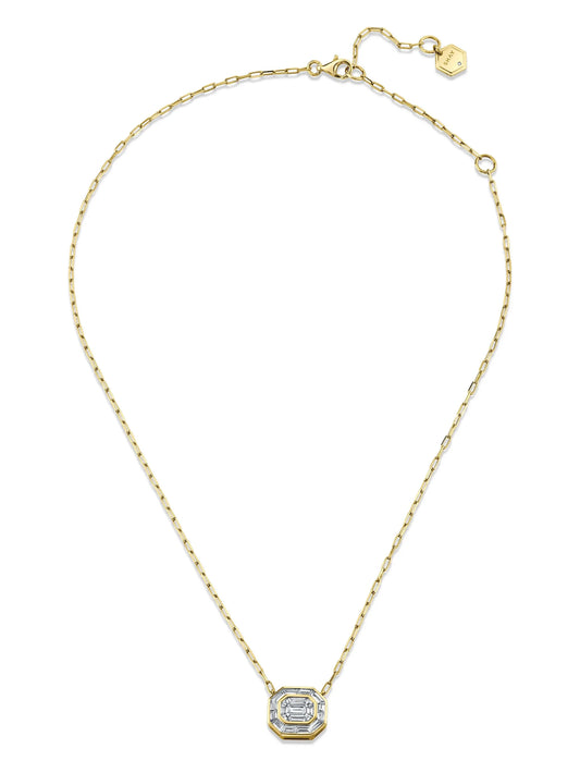 18K yellow gold Illusion diamond necklace