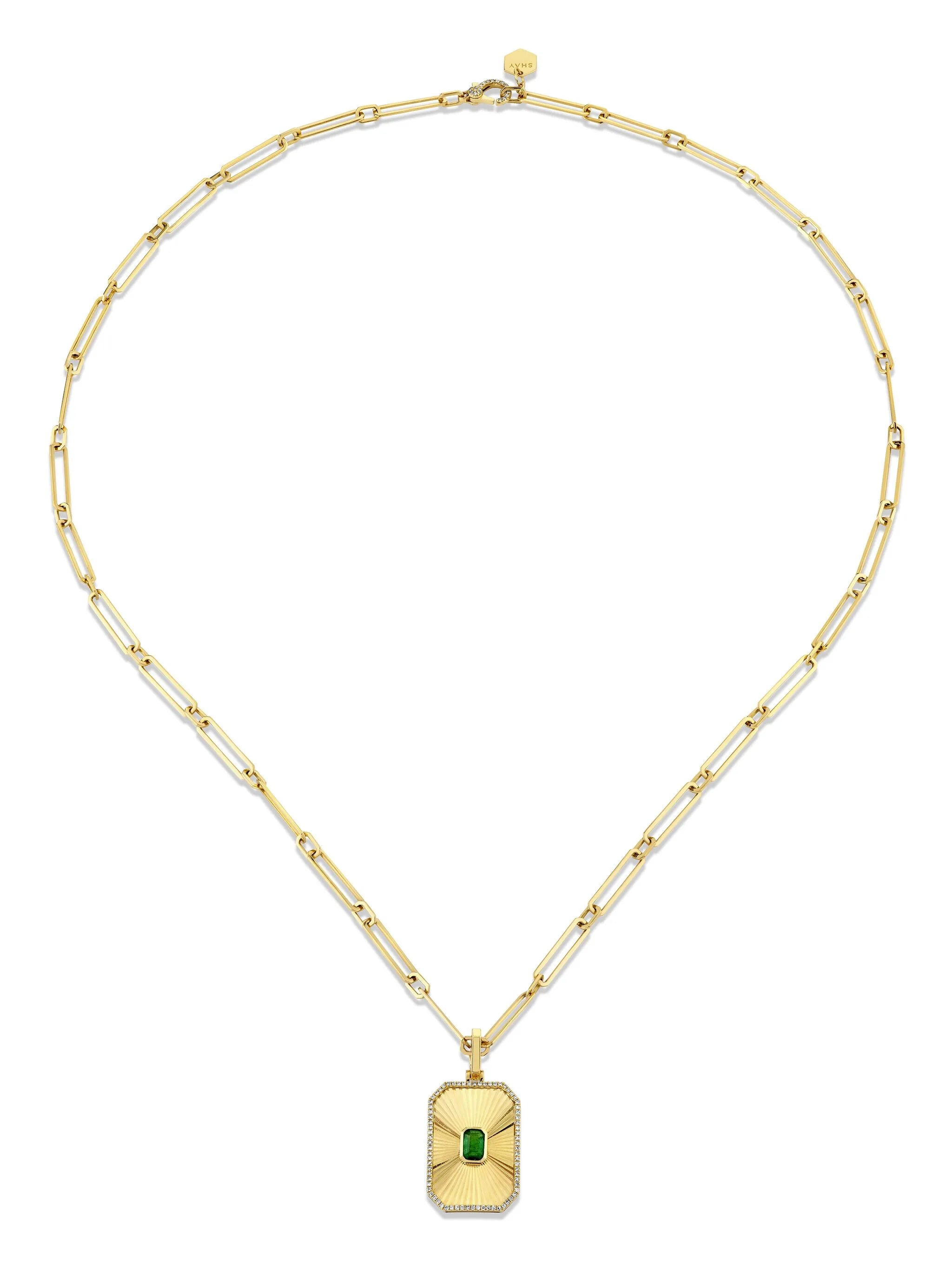 18K yellow gold Deco necklace