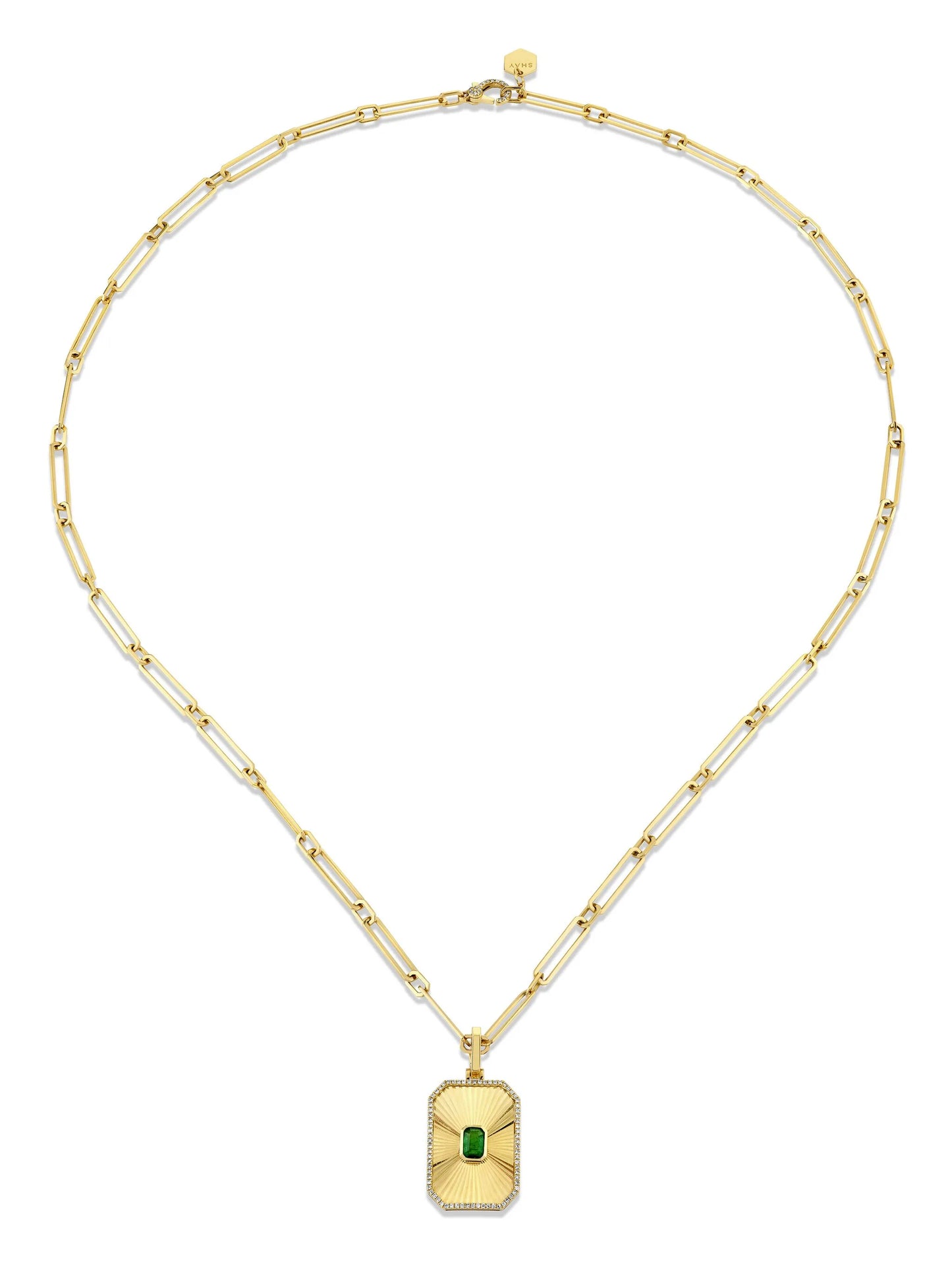 18K yellow gold Deco necklace