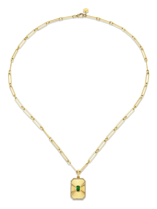 18K yellow gold Deco necklace