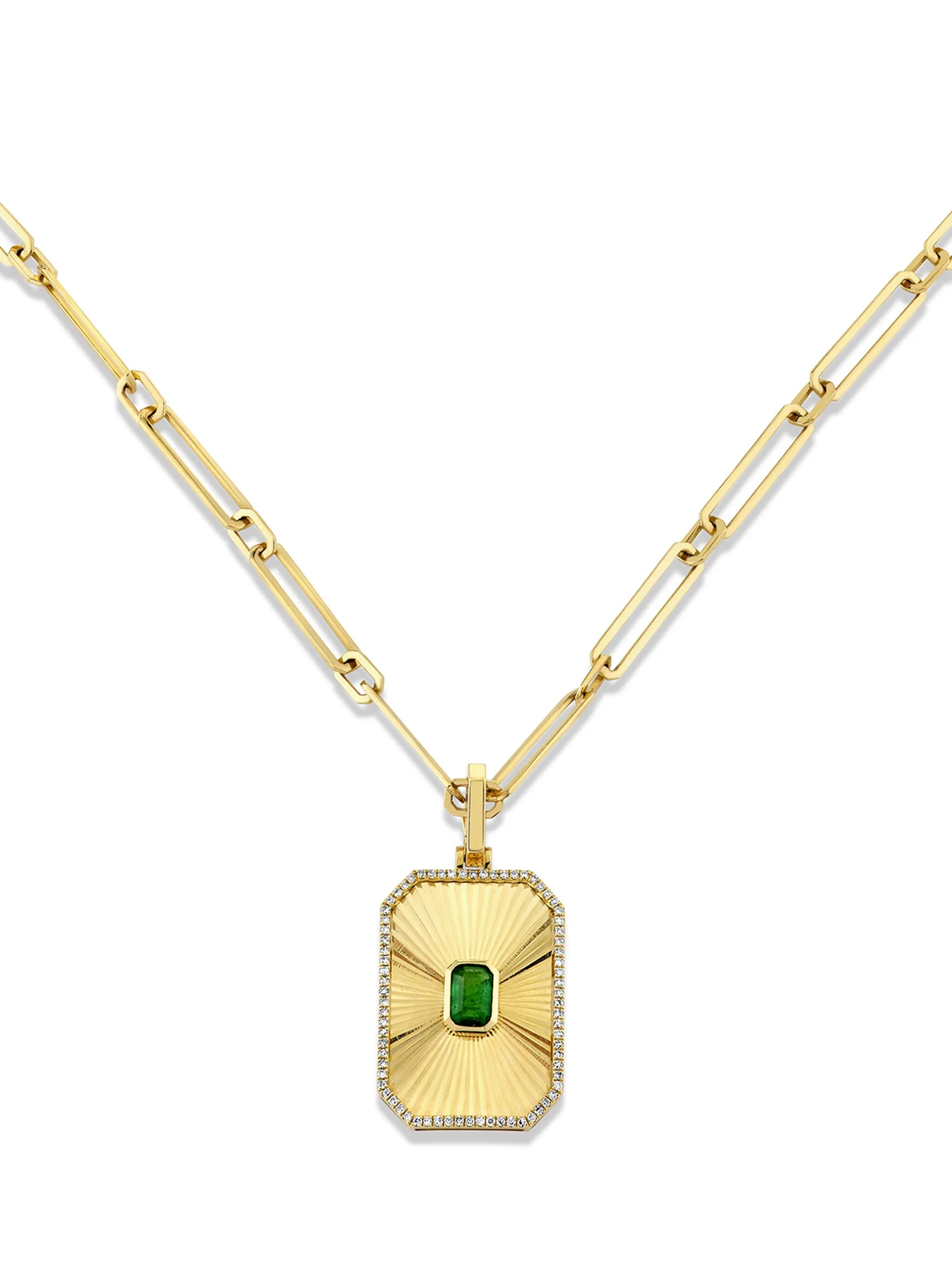 18K yellow gold Deco necklace