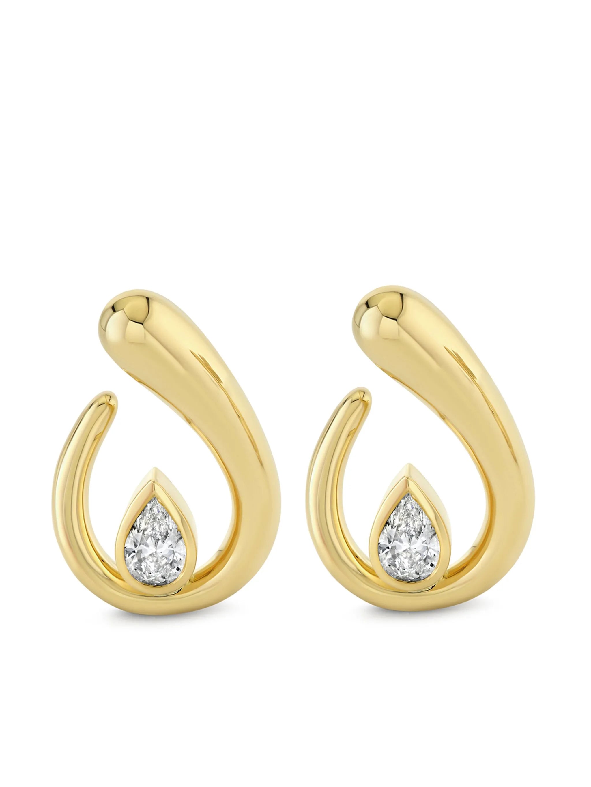 18K yellow gold Loop diamond earrings