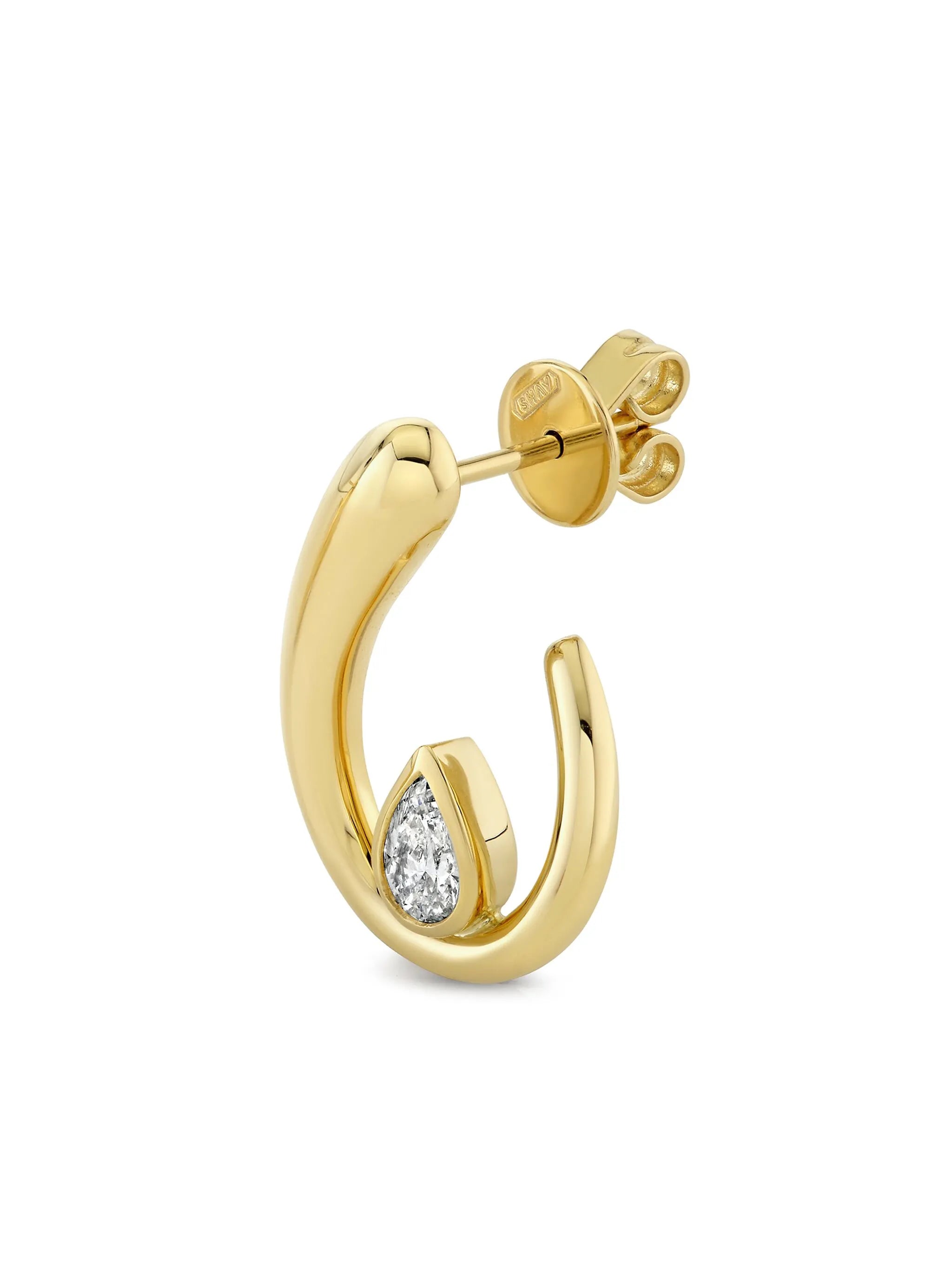 18K yellow gold Loop diamond earrings