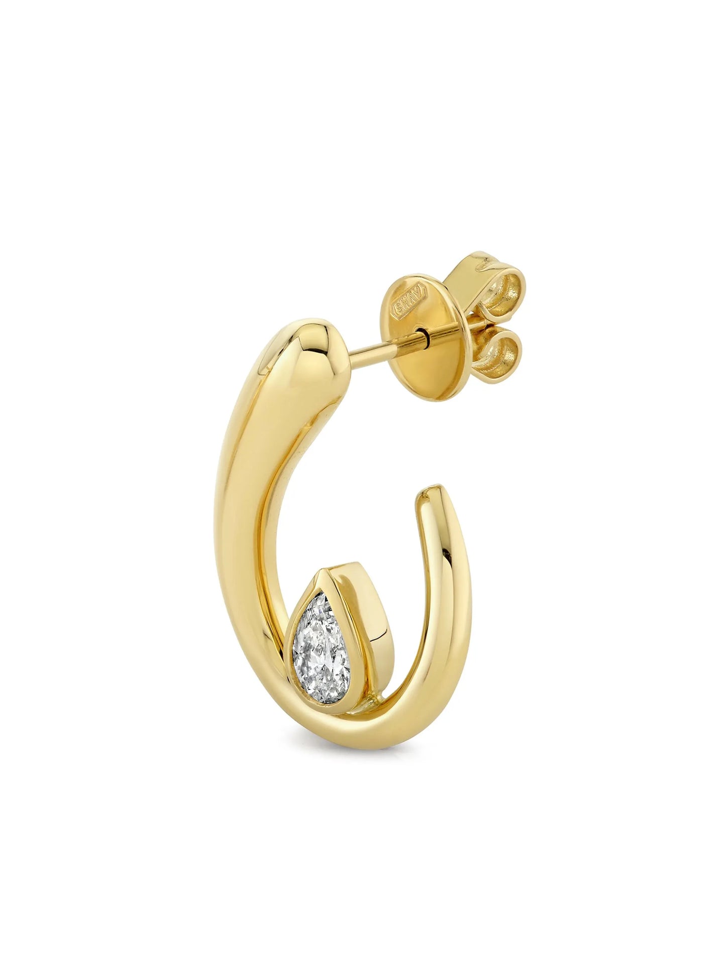 18K yellow gold Loop diamond earrings
