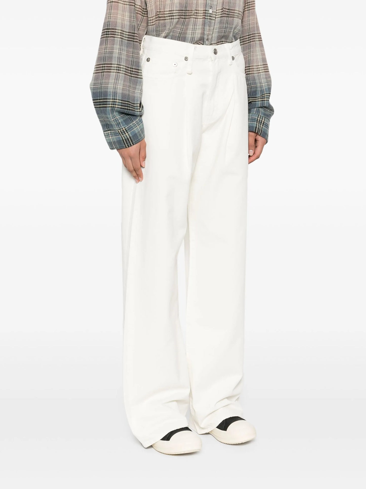 Damon pleated straight-leg jeans