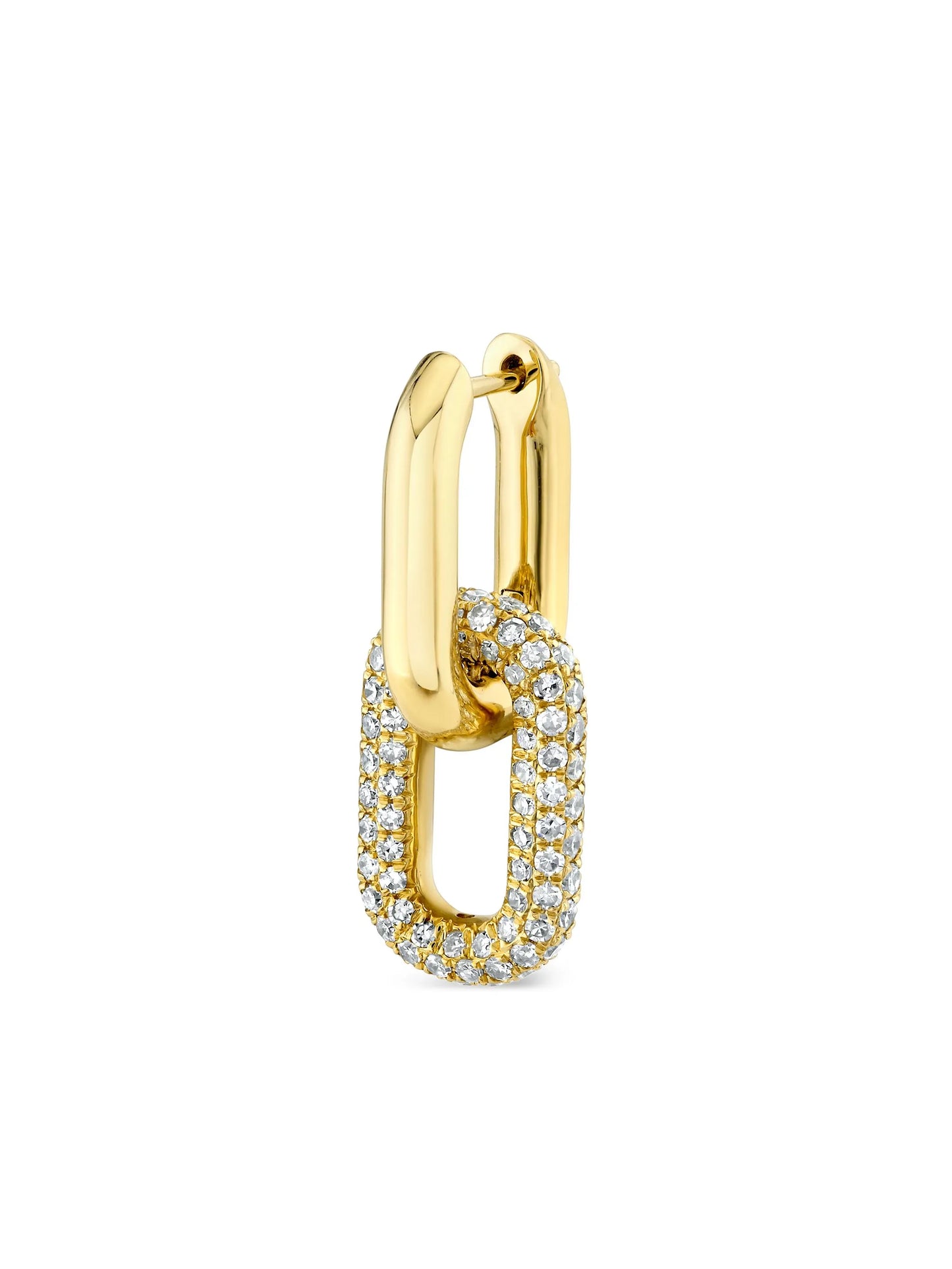 18K yellow gold Double Partial diamond earrings