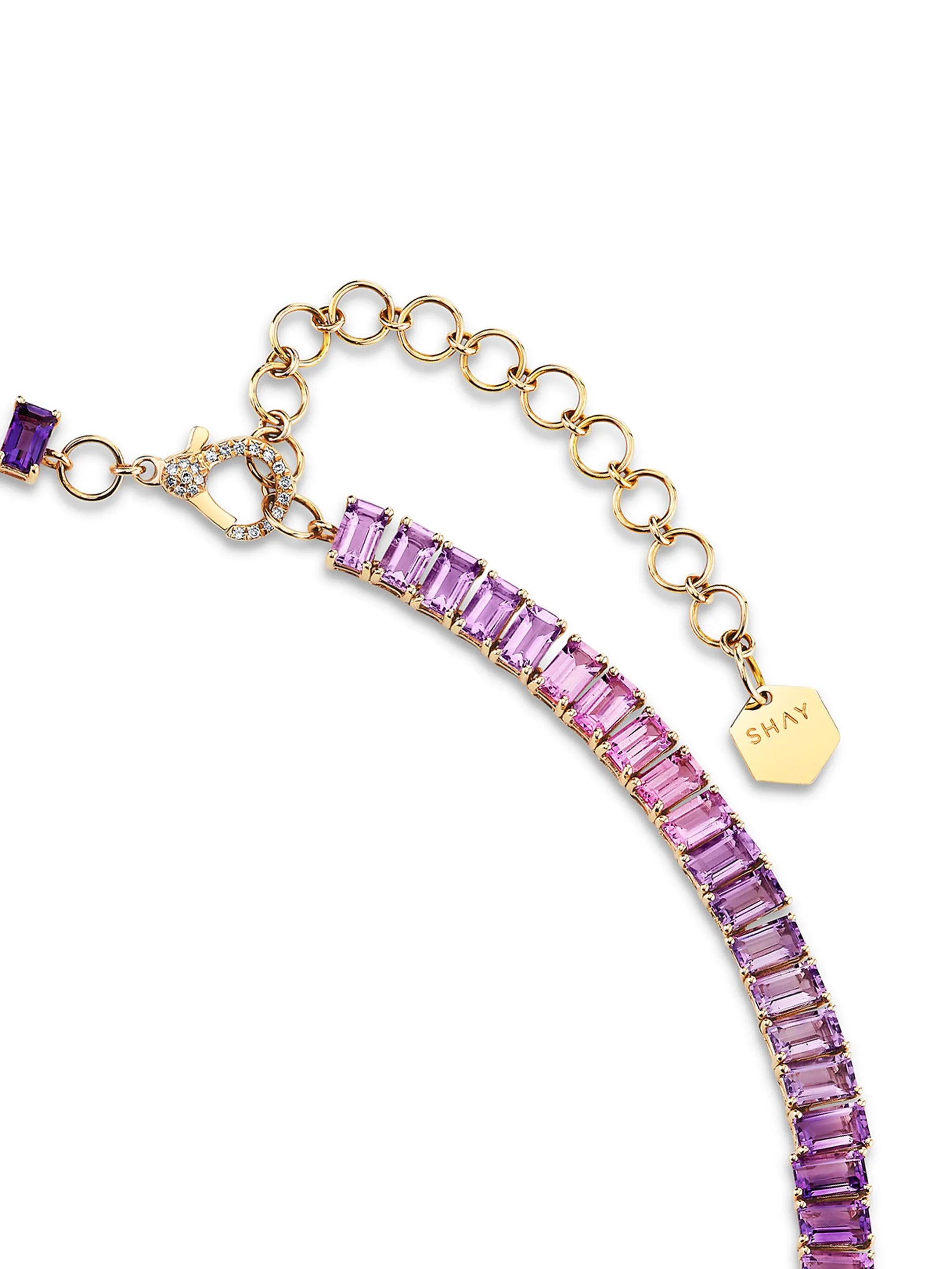 18K yellow gold Ombré Eternity multi-stone choker necklace