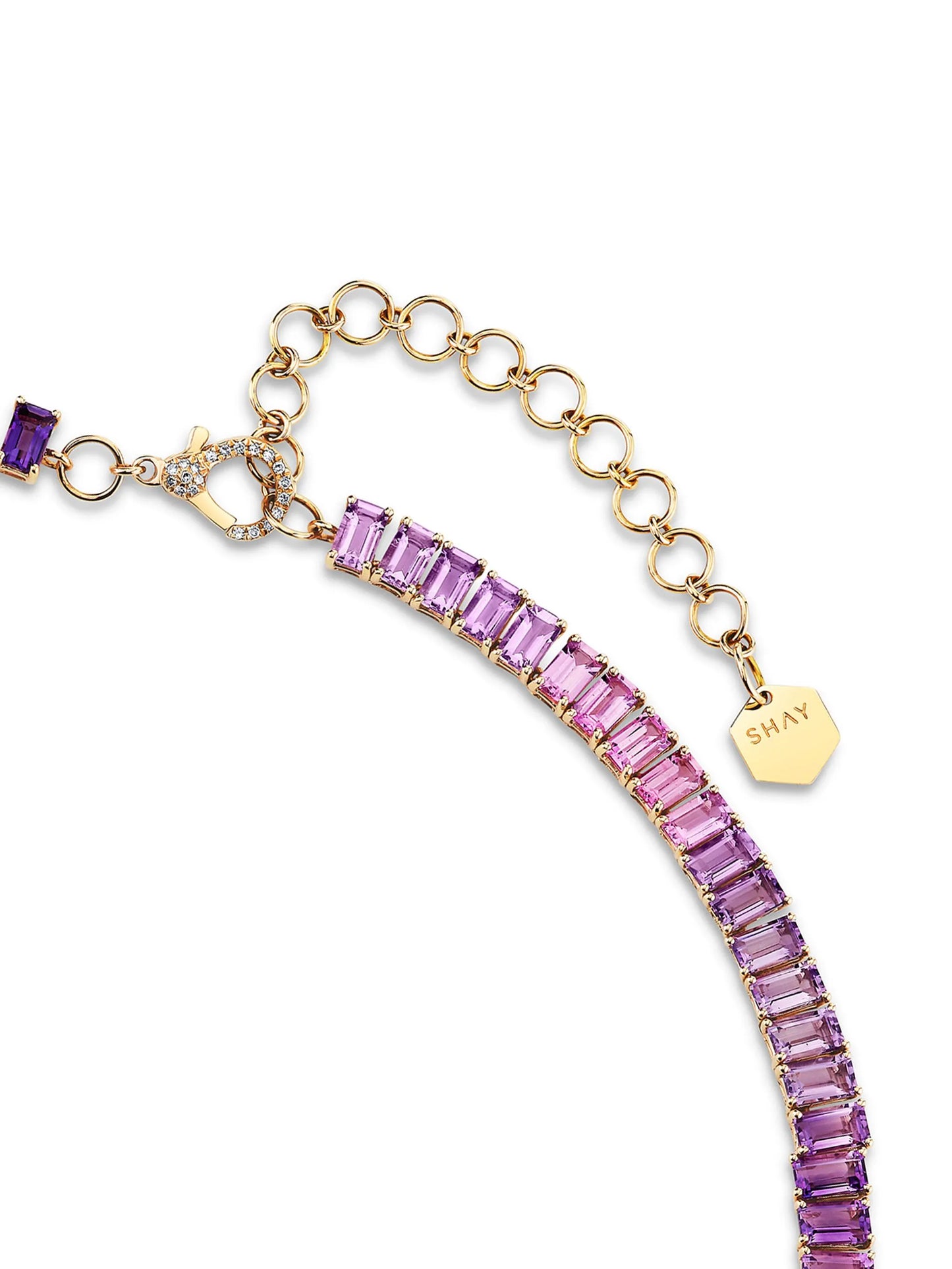18K yellow gold Ombré Eternity multi-stone choker necklace