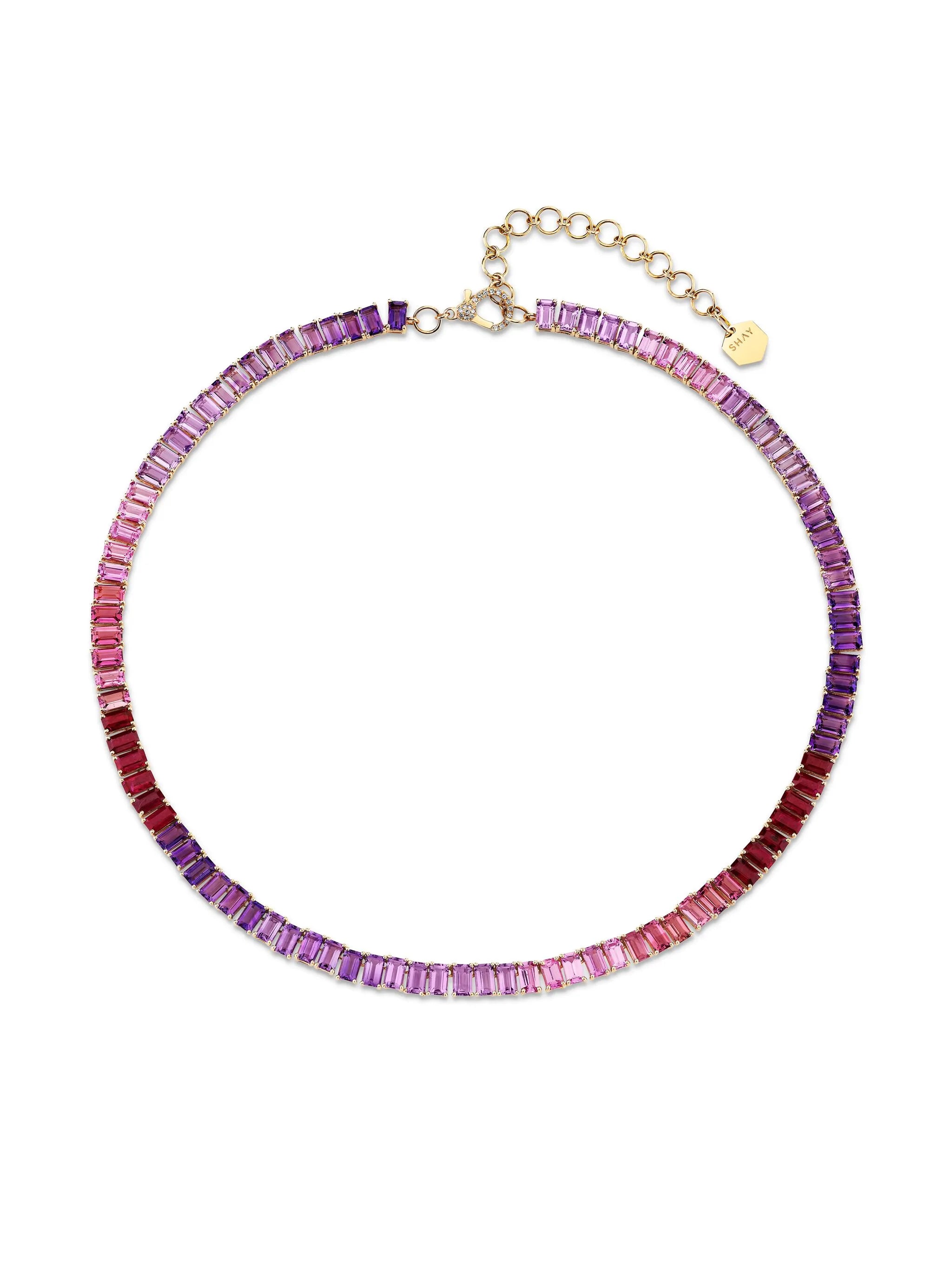 18K yellow gold Ombré Eternity multi-stone choker necklace