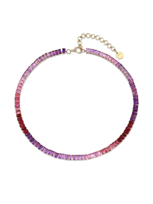18K yellow gold Ombré Eternity multi-stone choker necklace