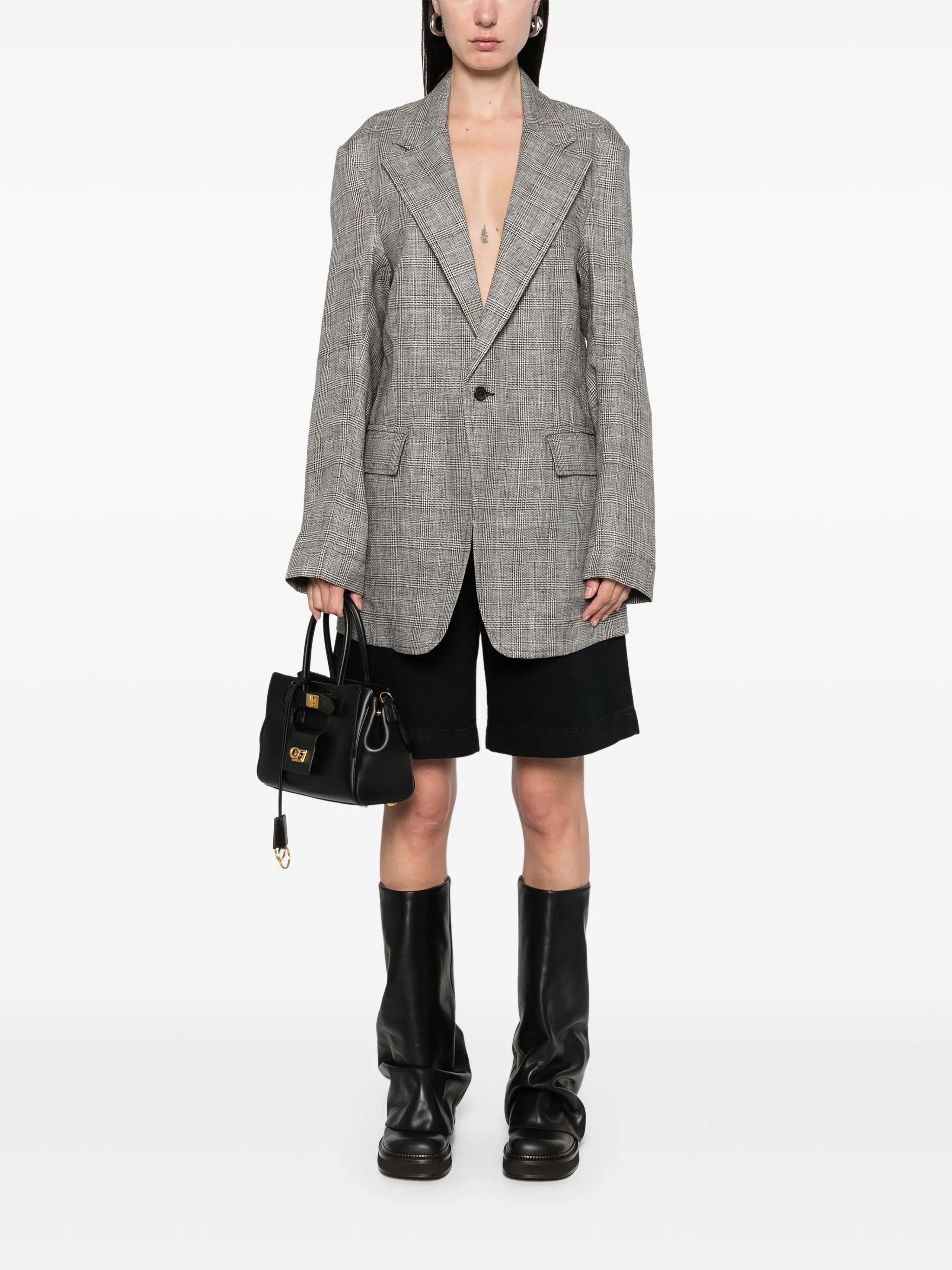 Prince of Wales check-patterned blazer