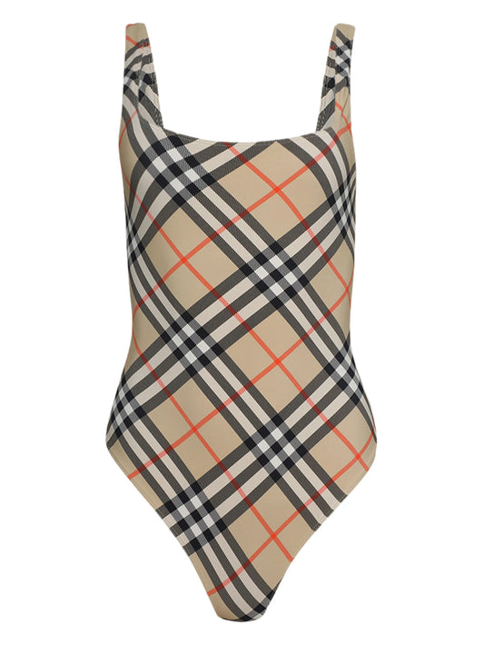 checked swimsuit