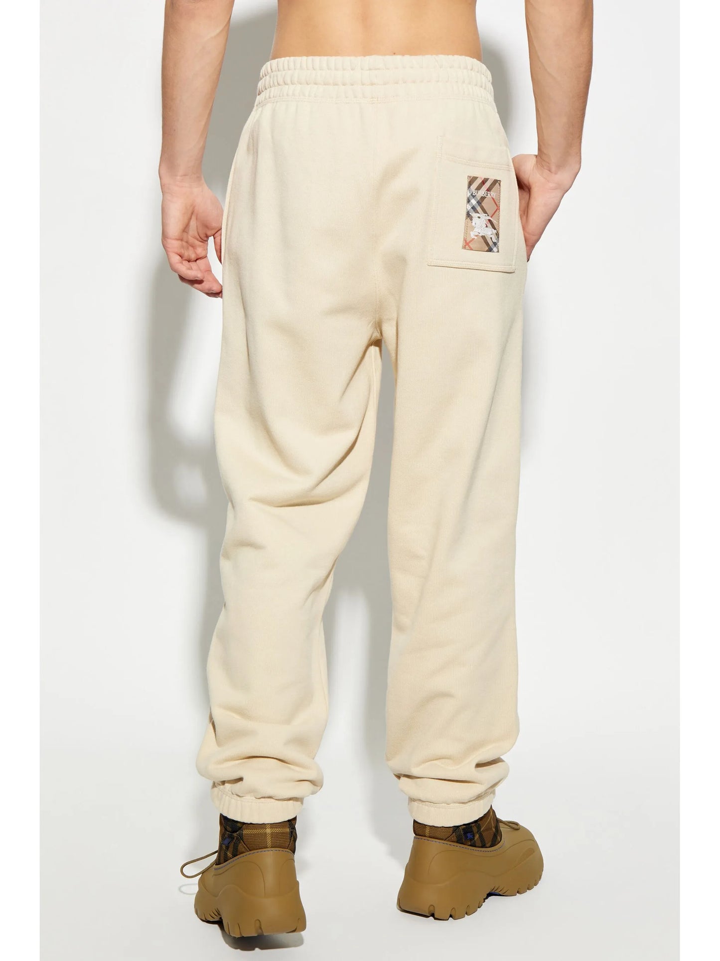 Check Label cotton track pants