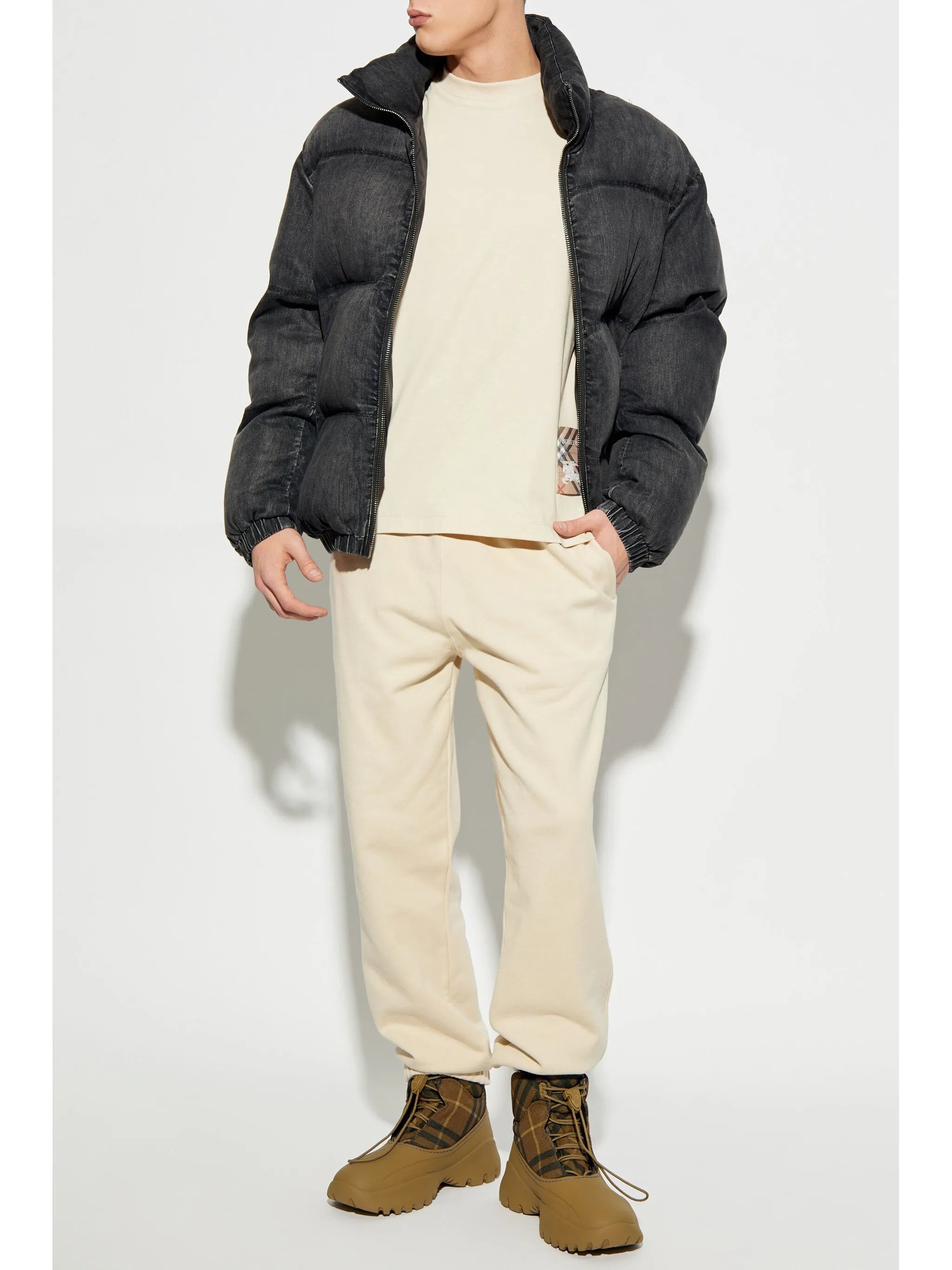 Check Label cotton track pants