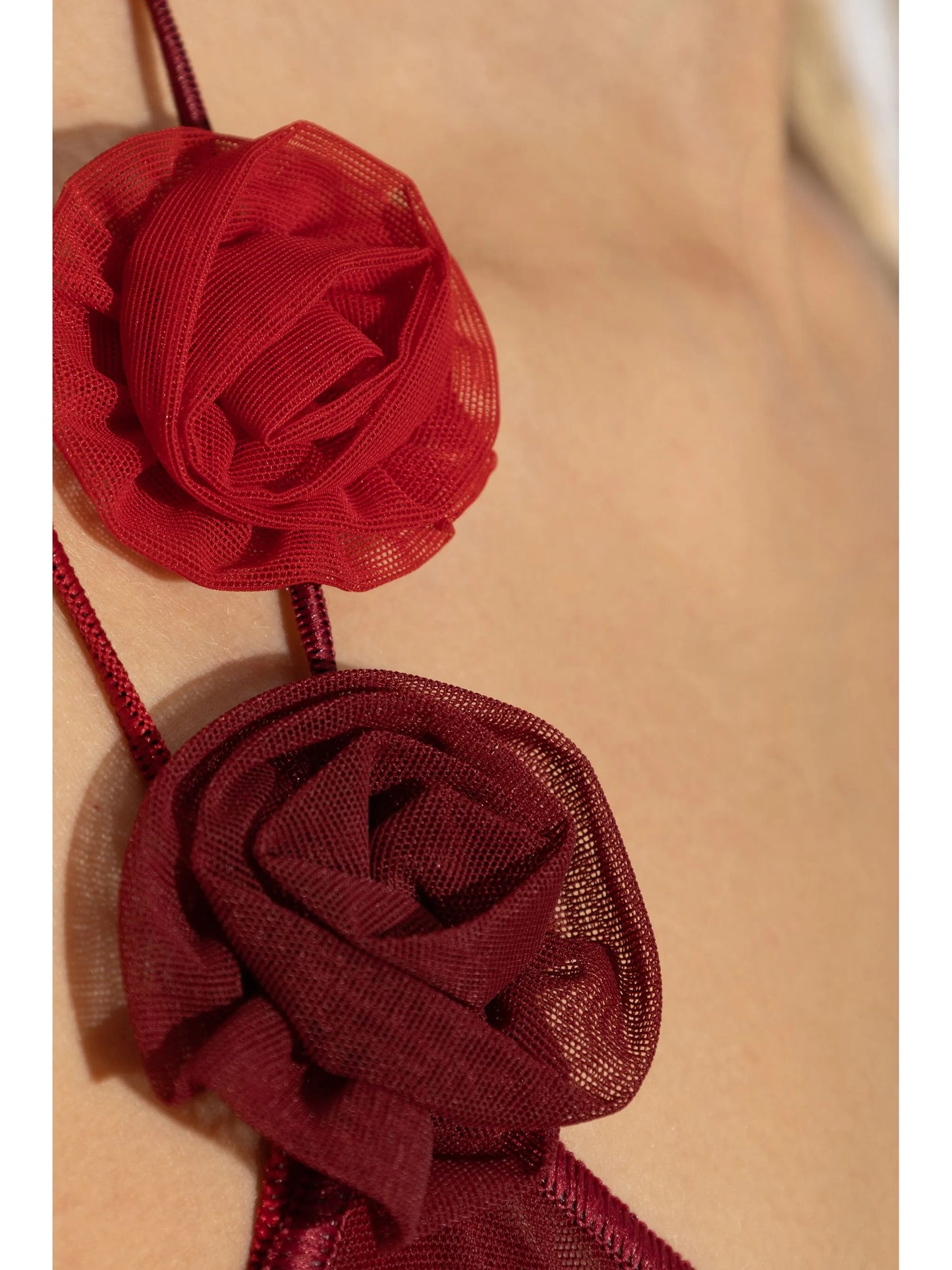 floral-appliqué mini dress