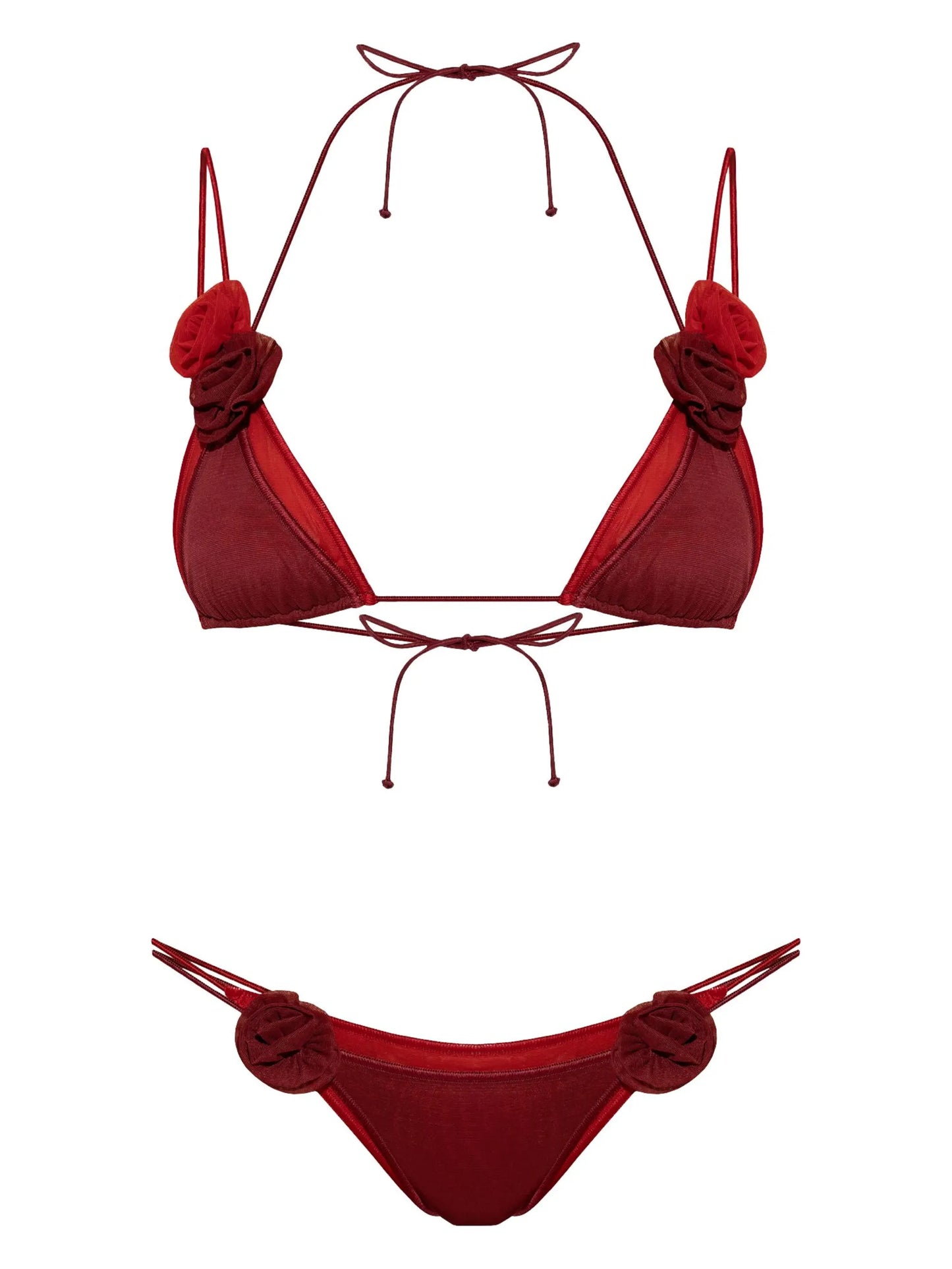 rose-appliqué bikini
