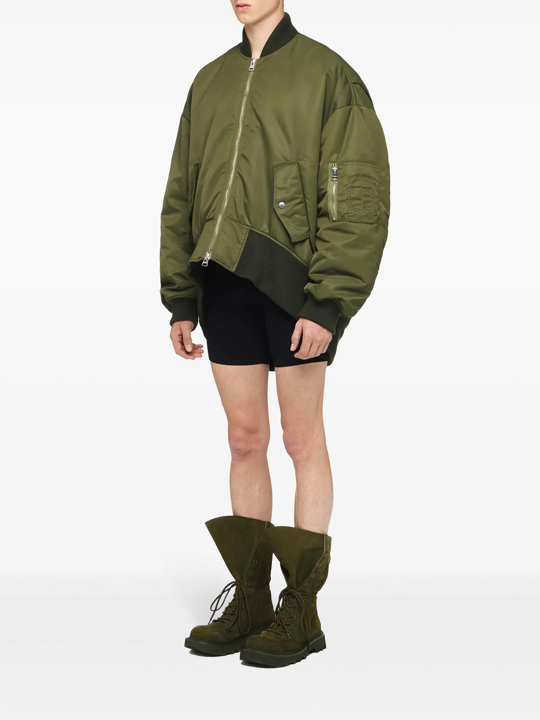 high-low bomber jacket