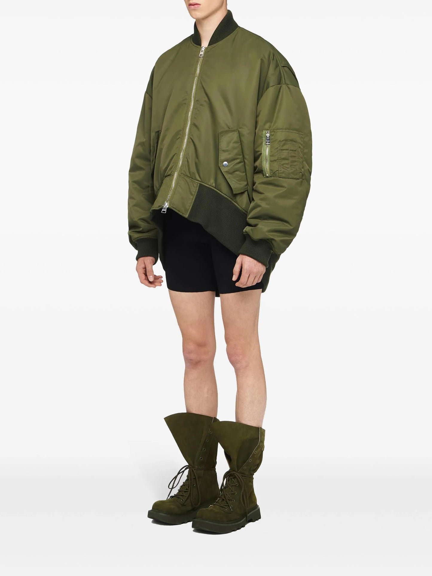 high-low bomber jacket