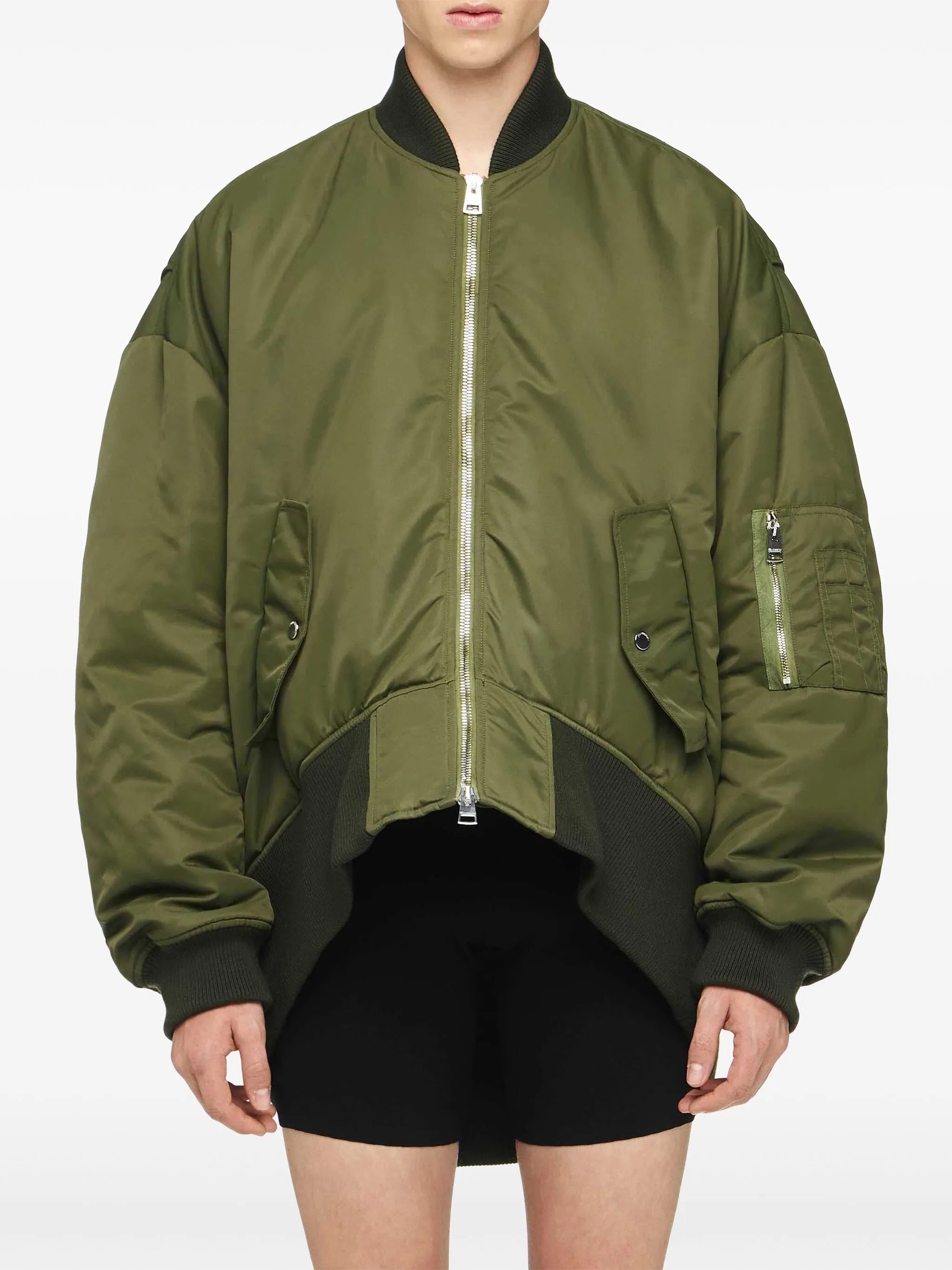 high-low bomber jacket