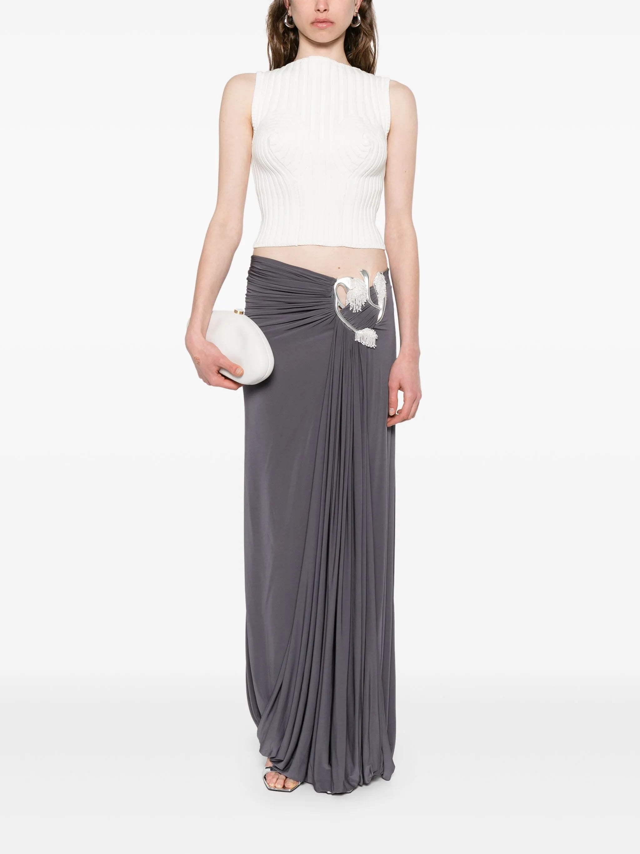Sculptured Loop Drape maxi skirt