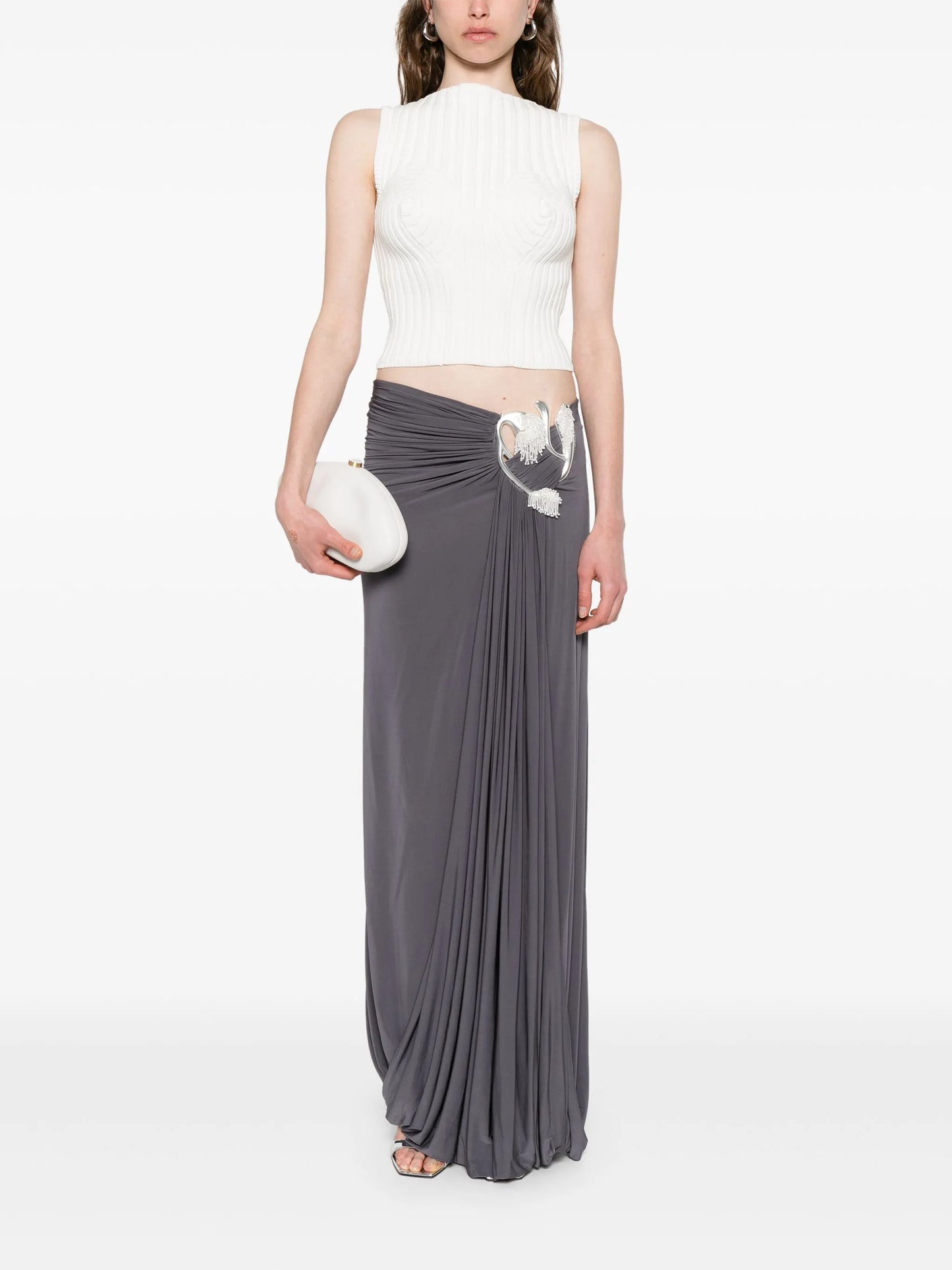 Sculptured Loop Drape maxi skirt