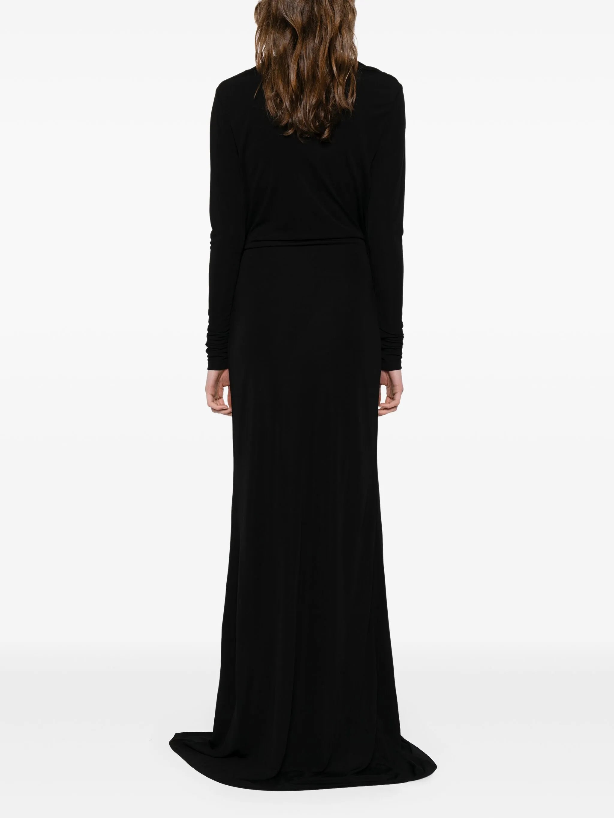 draped jersey maxi dress