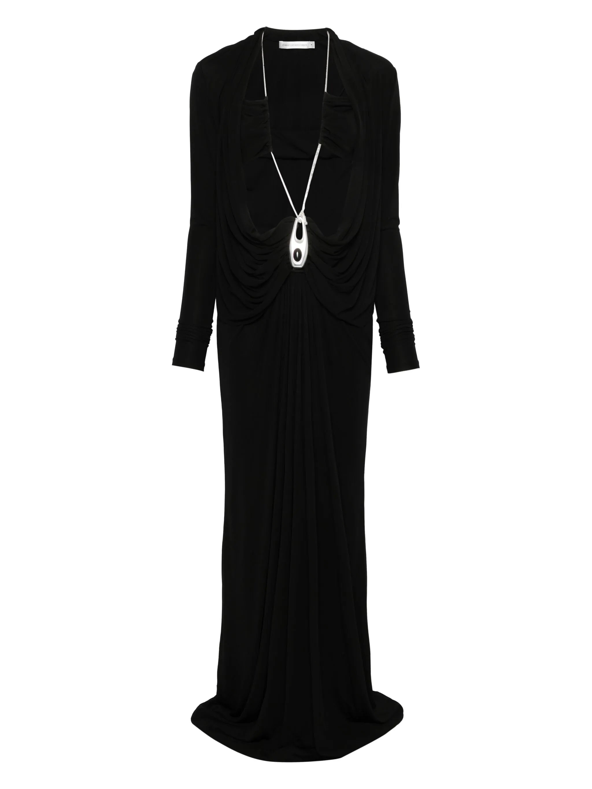 draped jersey maxi dress