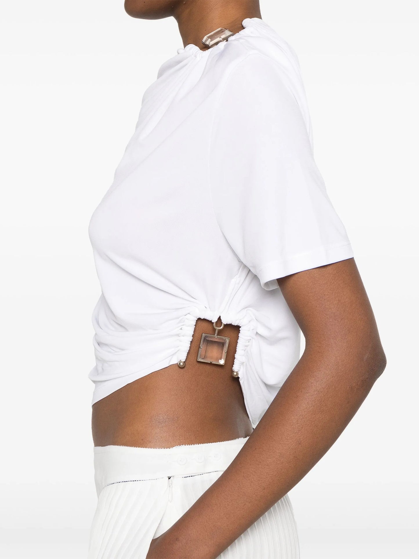 quartz-embellishment crop top