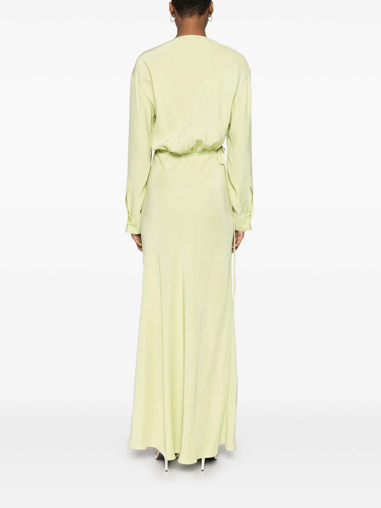cross-cut silk maxi dress